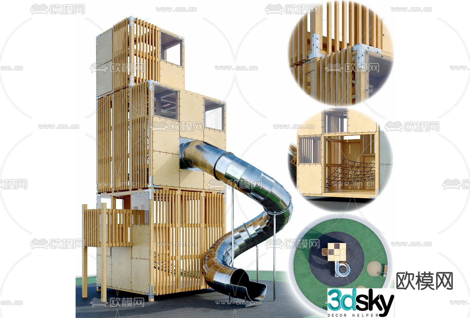 Children's play equipment slide 3d model