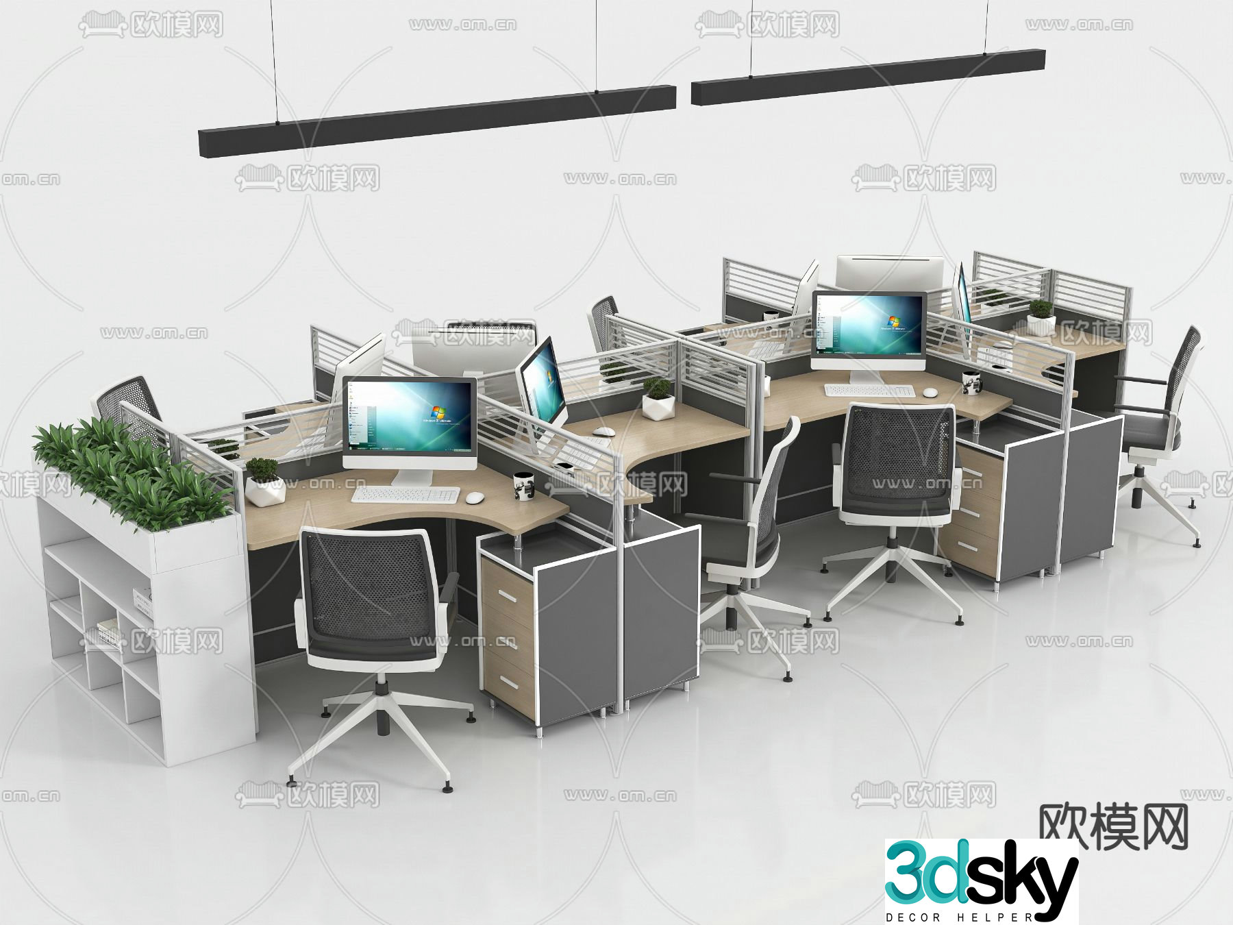 Desk card table workstation 3D model