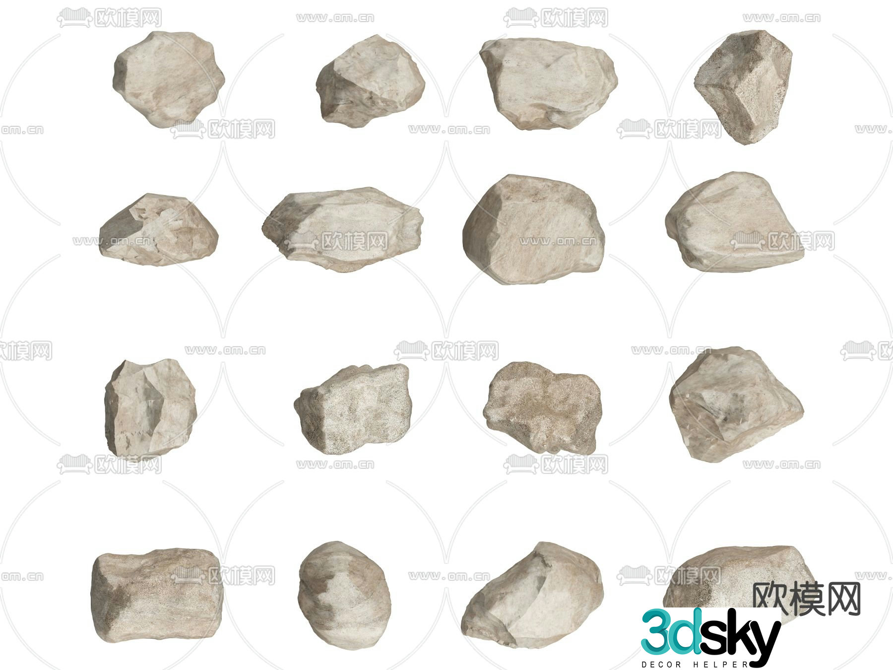 stone rock landscape stone 3d model