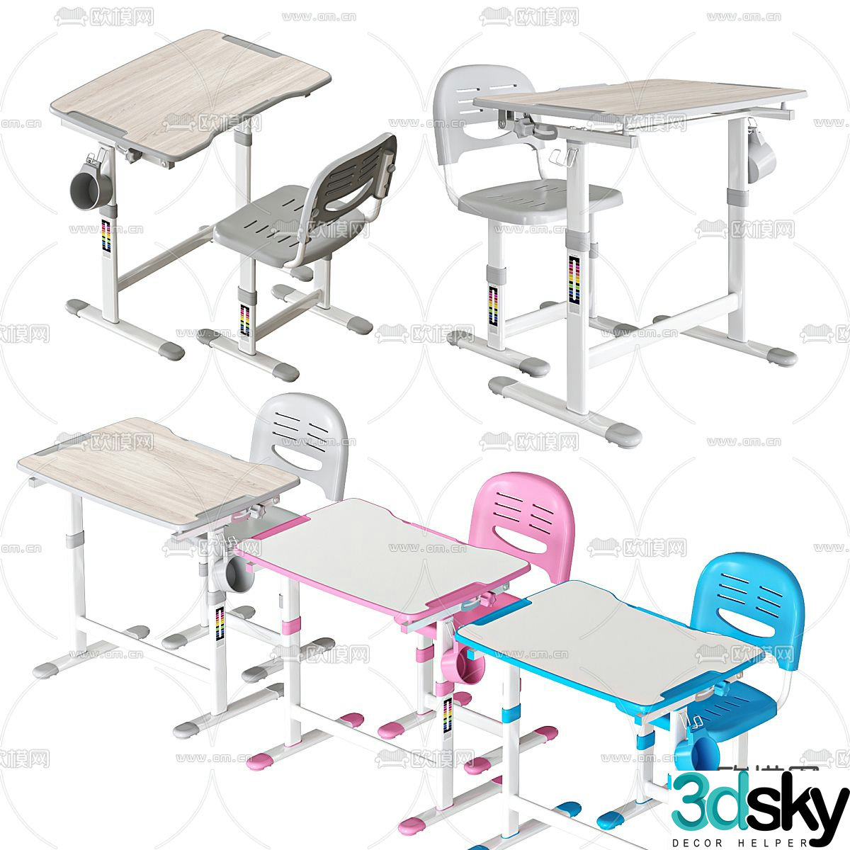 Children’s desk study table 3d model