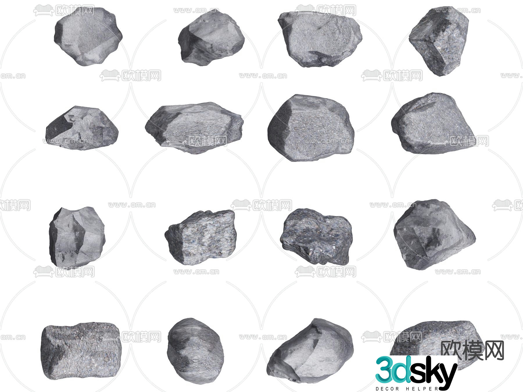 stone rock landscape stone 3d model