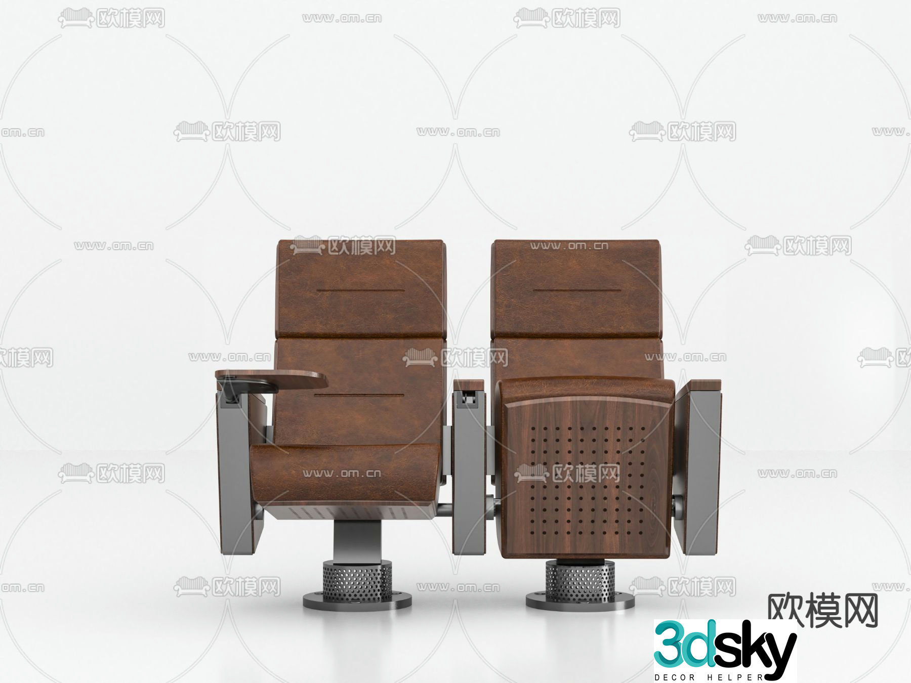 Auditorium chair conference chair folding chair office chair 3d model