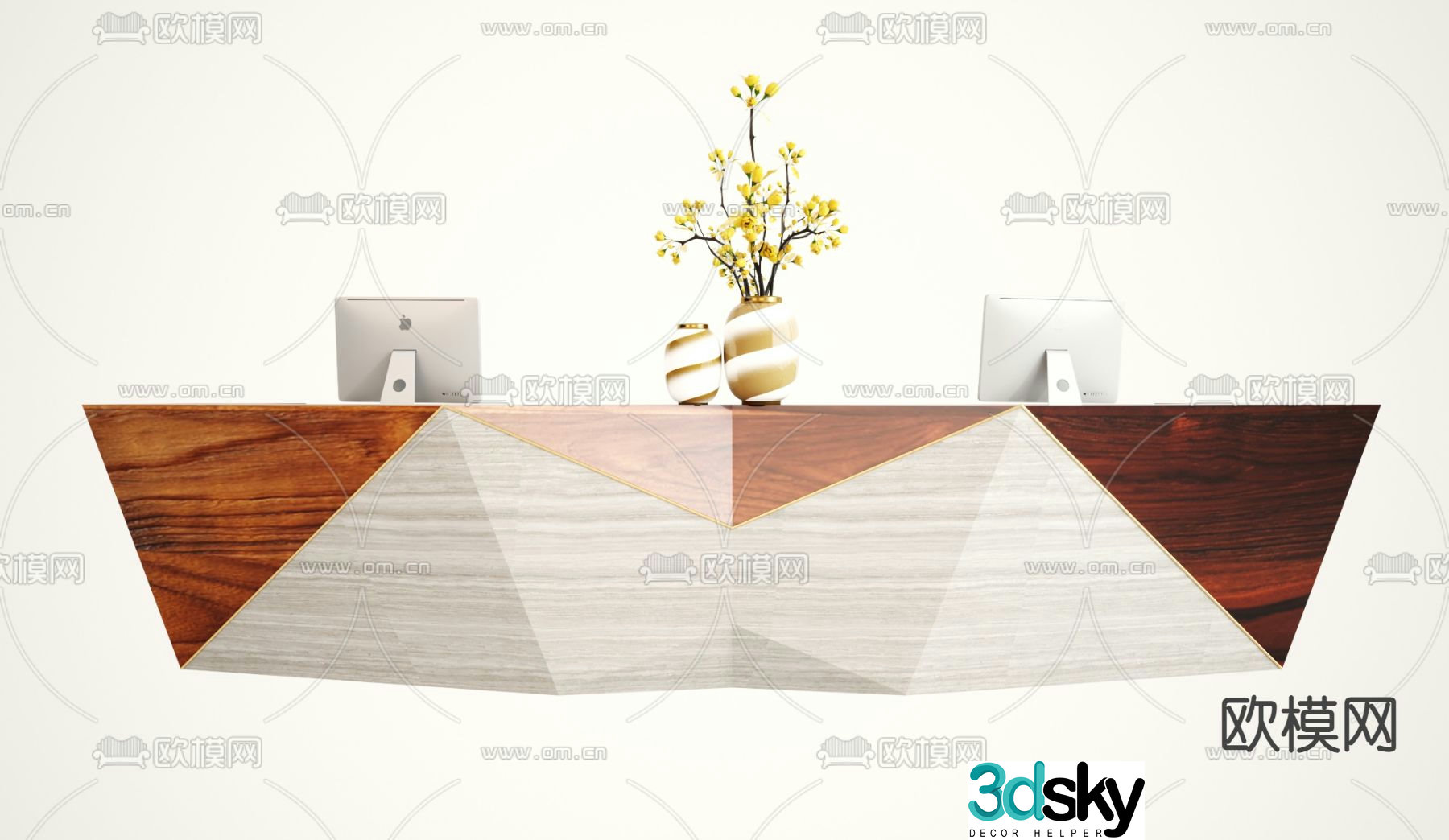 service desk reception desk front desk 3d model