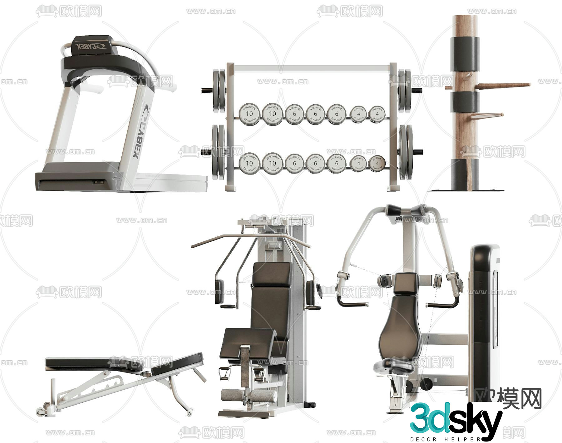 Sports equipment fitness equipment dumbbell 3d model
