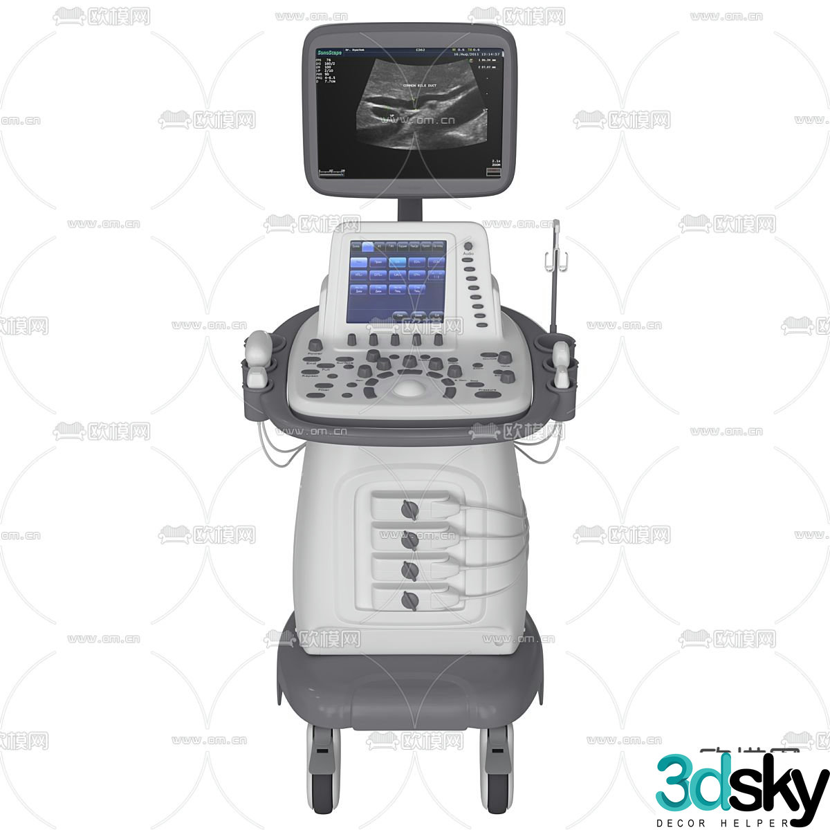 Medical equipment ultrasound machine 3d model
