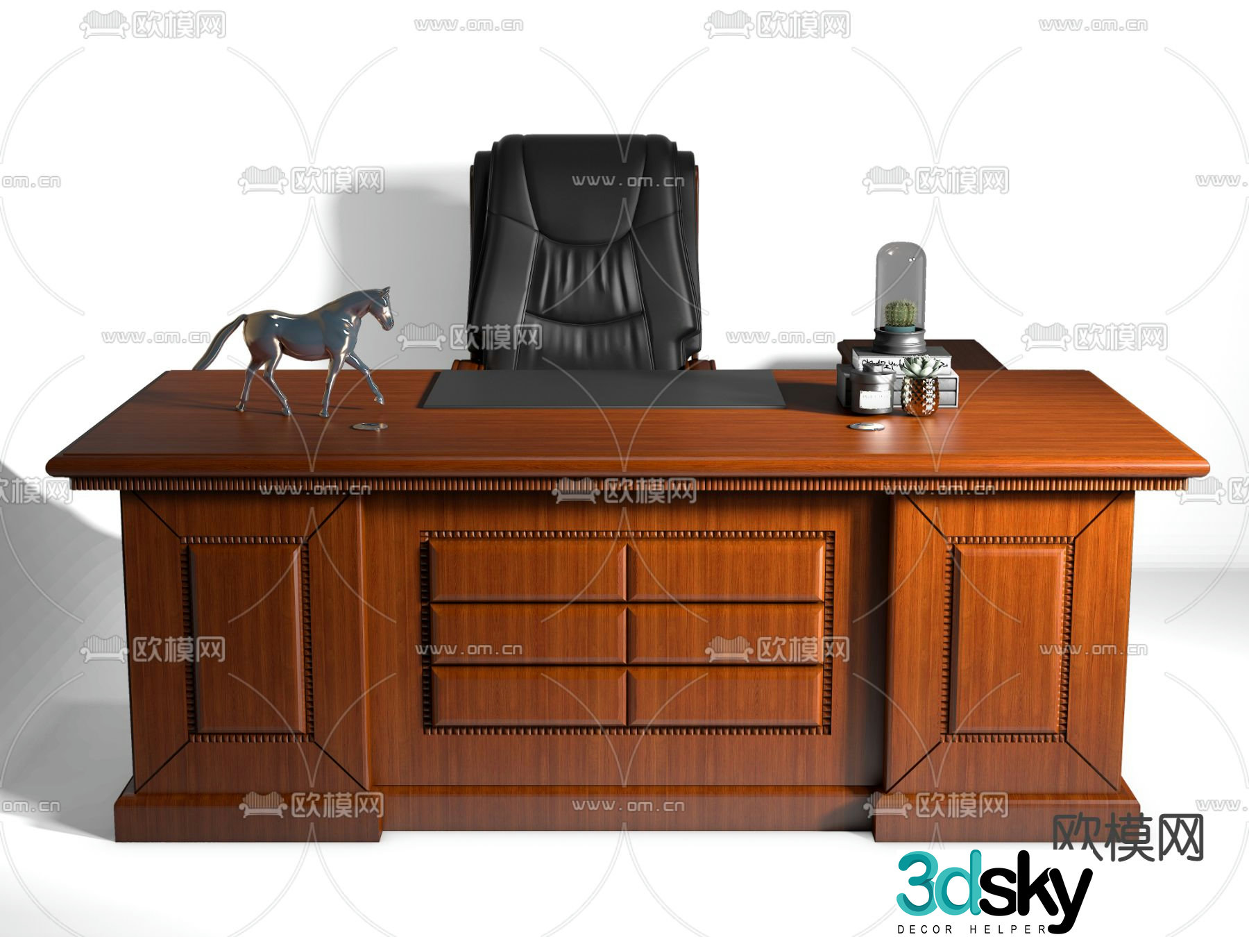 desk boss desk leader desk 3d model