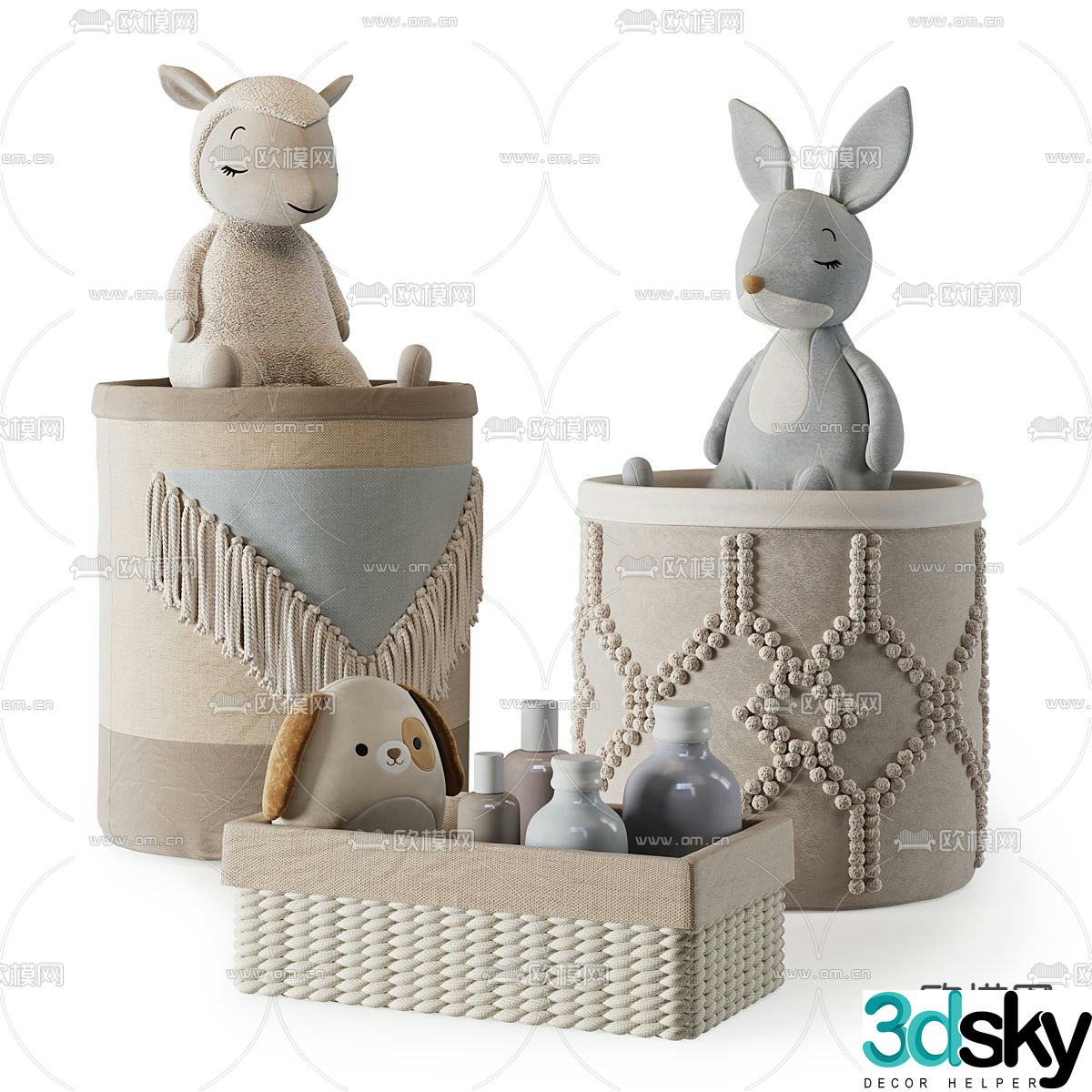Toy doll storage basket 3d model