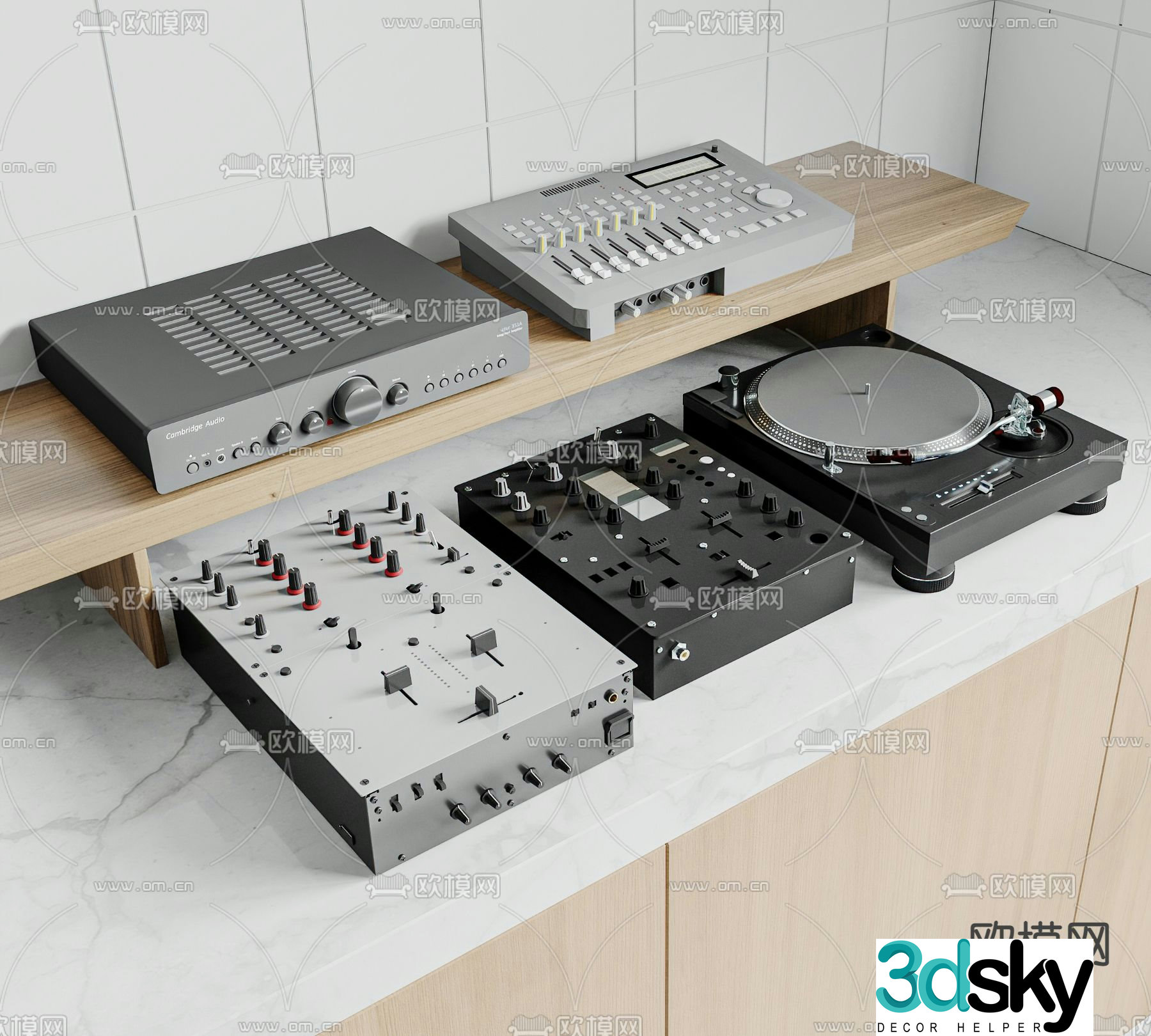 Music sound card tuning equipment sound console 3d model