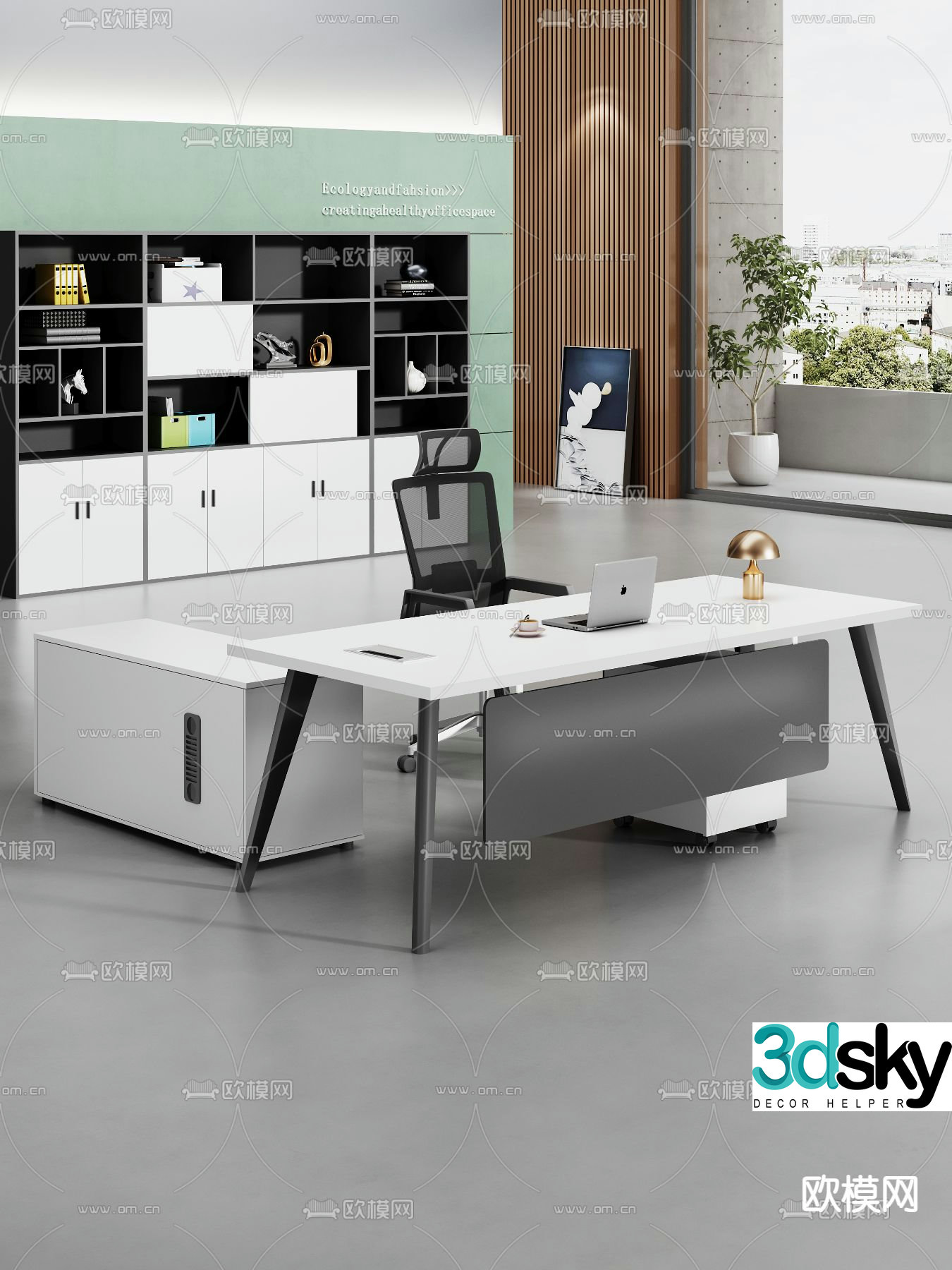 Executive desk executive desk boss desk 3D model