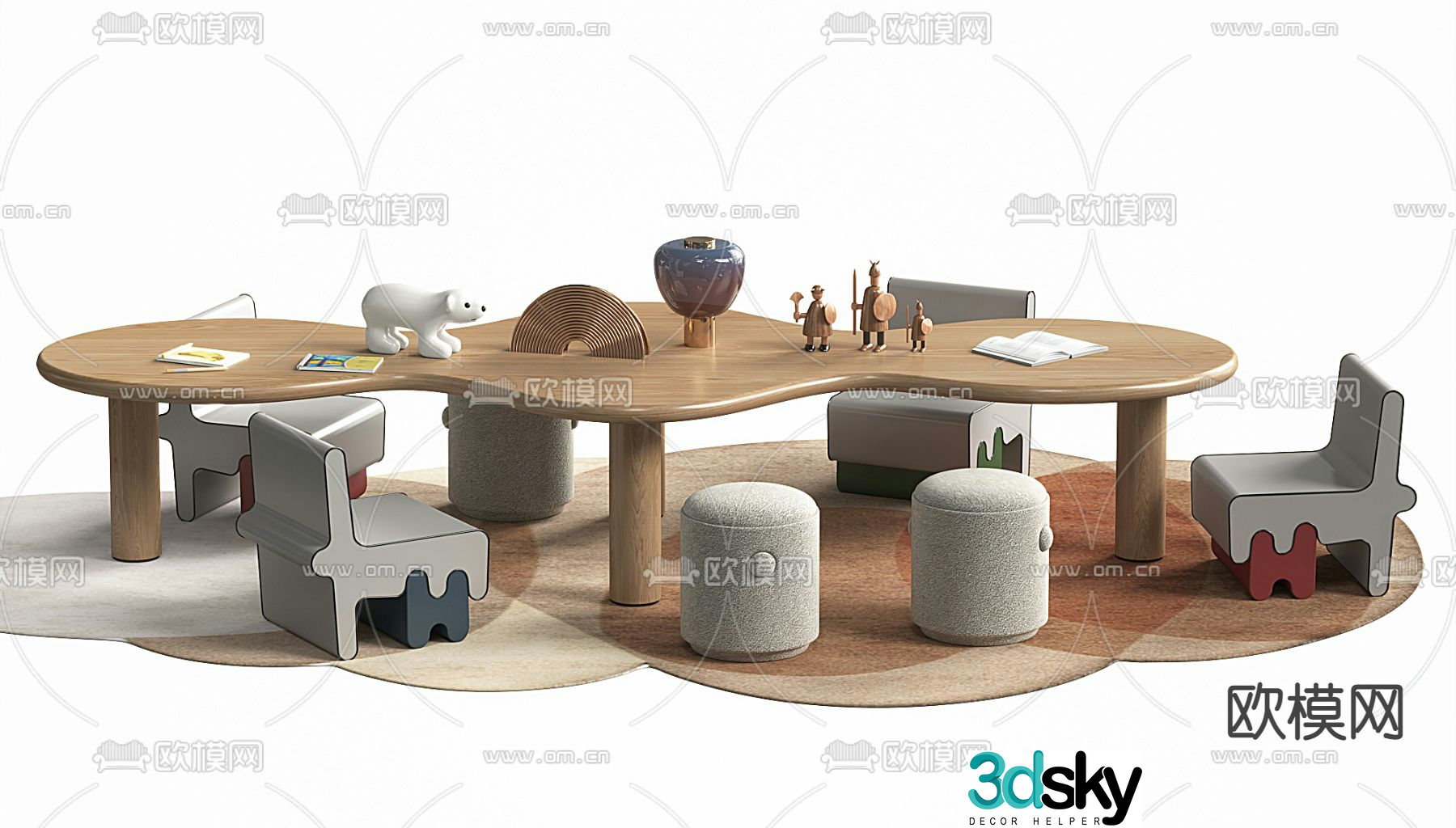 Children’s table and chair 3d model