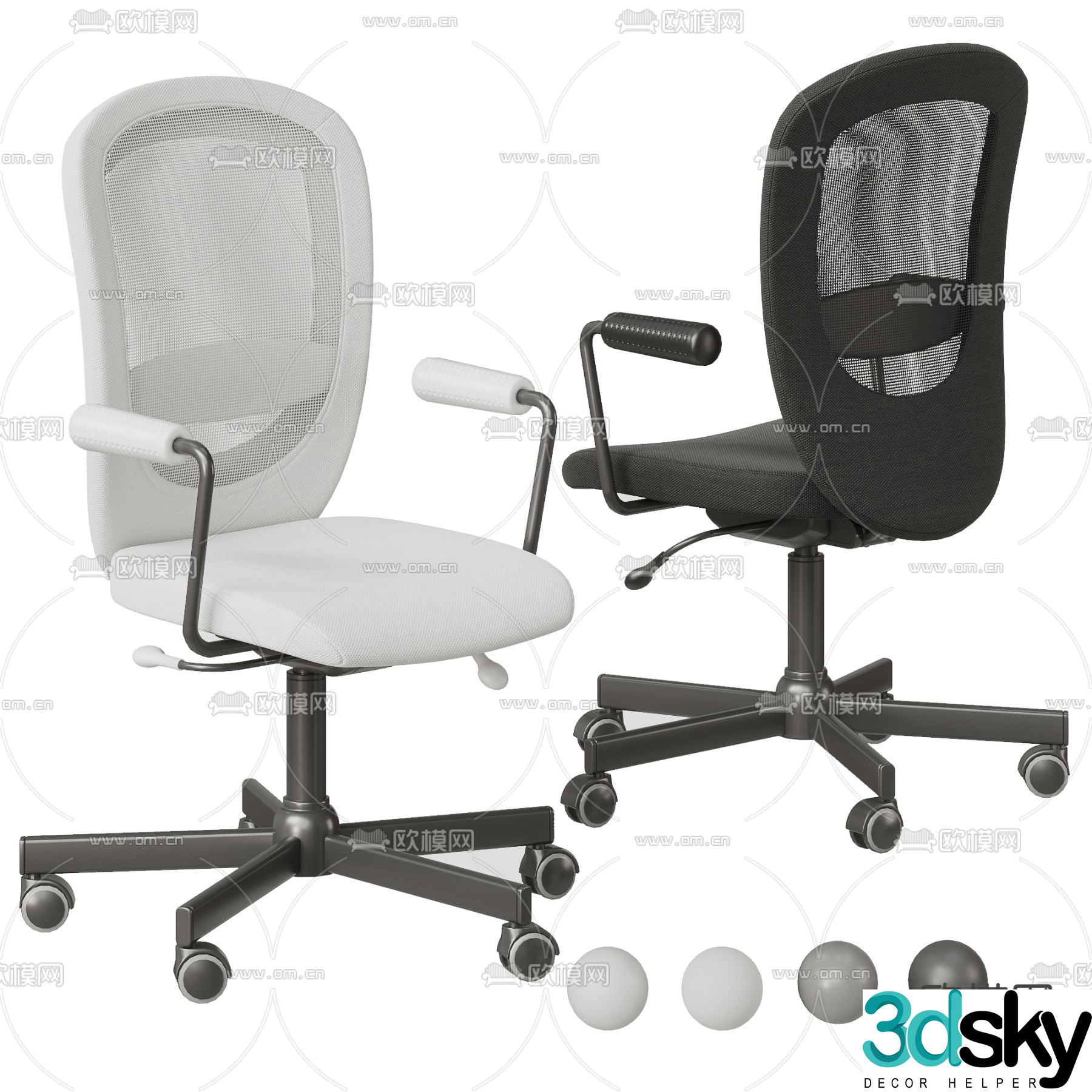 Office chair staff chair 3d model