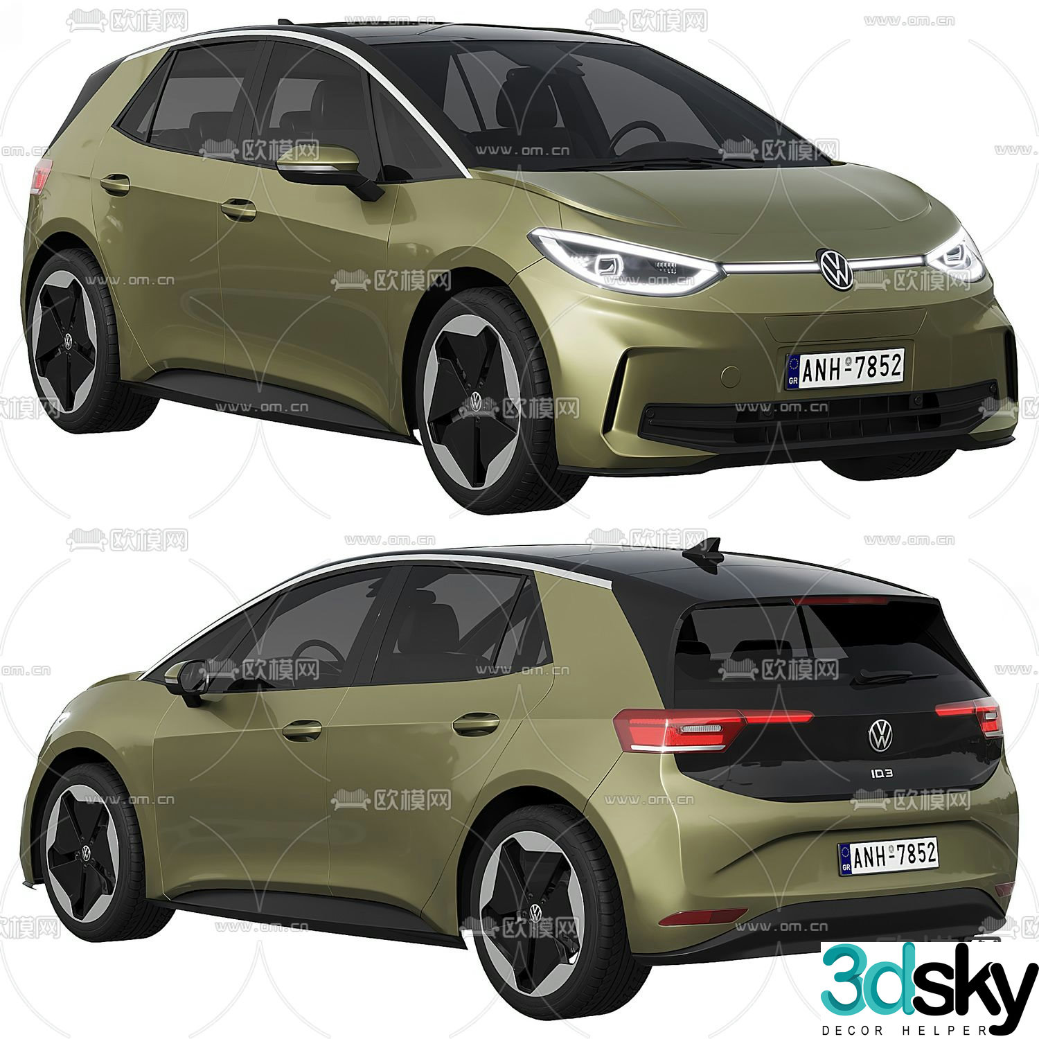 Volkswagen electric vehicle new energy vehicle 3d model