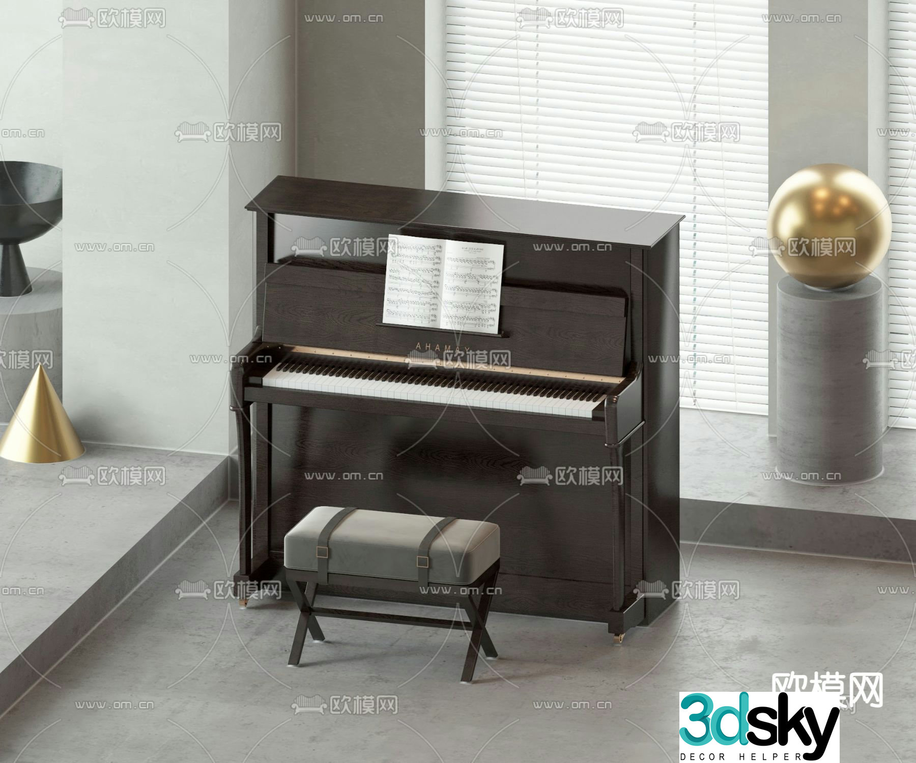 piano 3d model