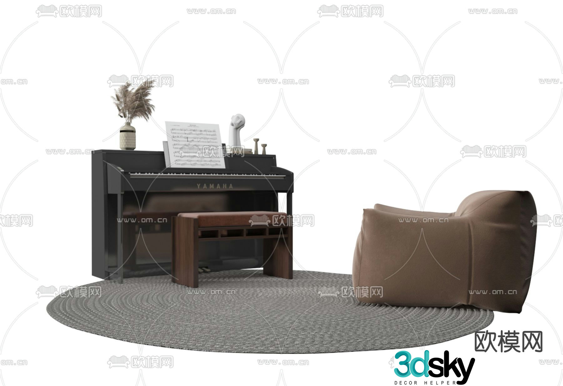 modern piano 3d model