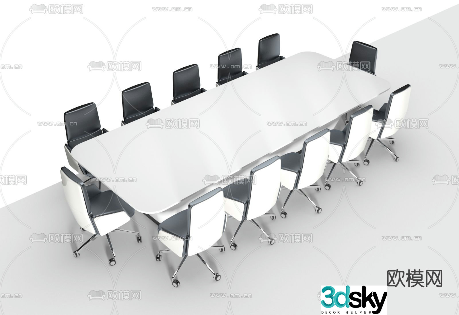 Conference tables and chairs conference table 3d model