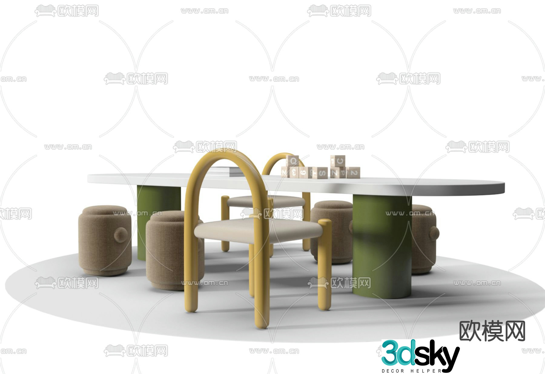 Children’s table and chair 3d model