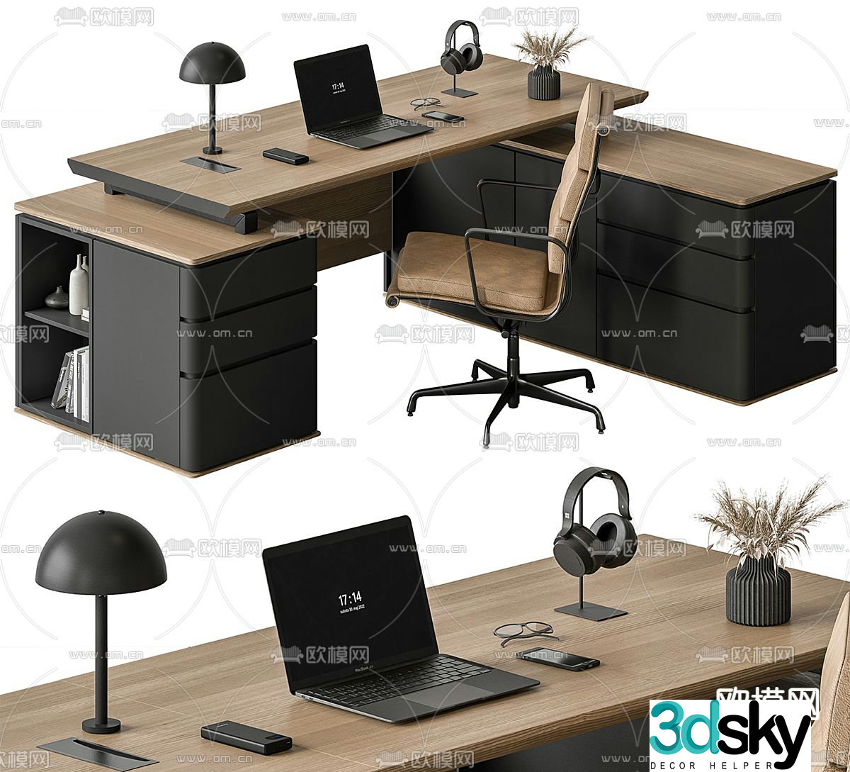 Office desk executive desk supervisor desk 3d model