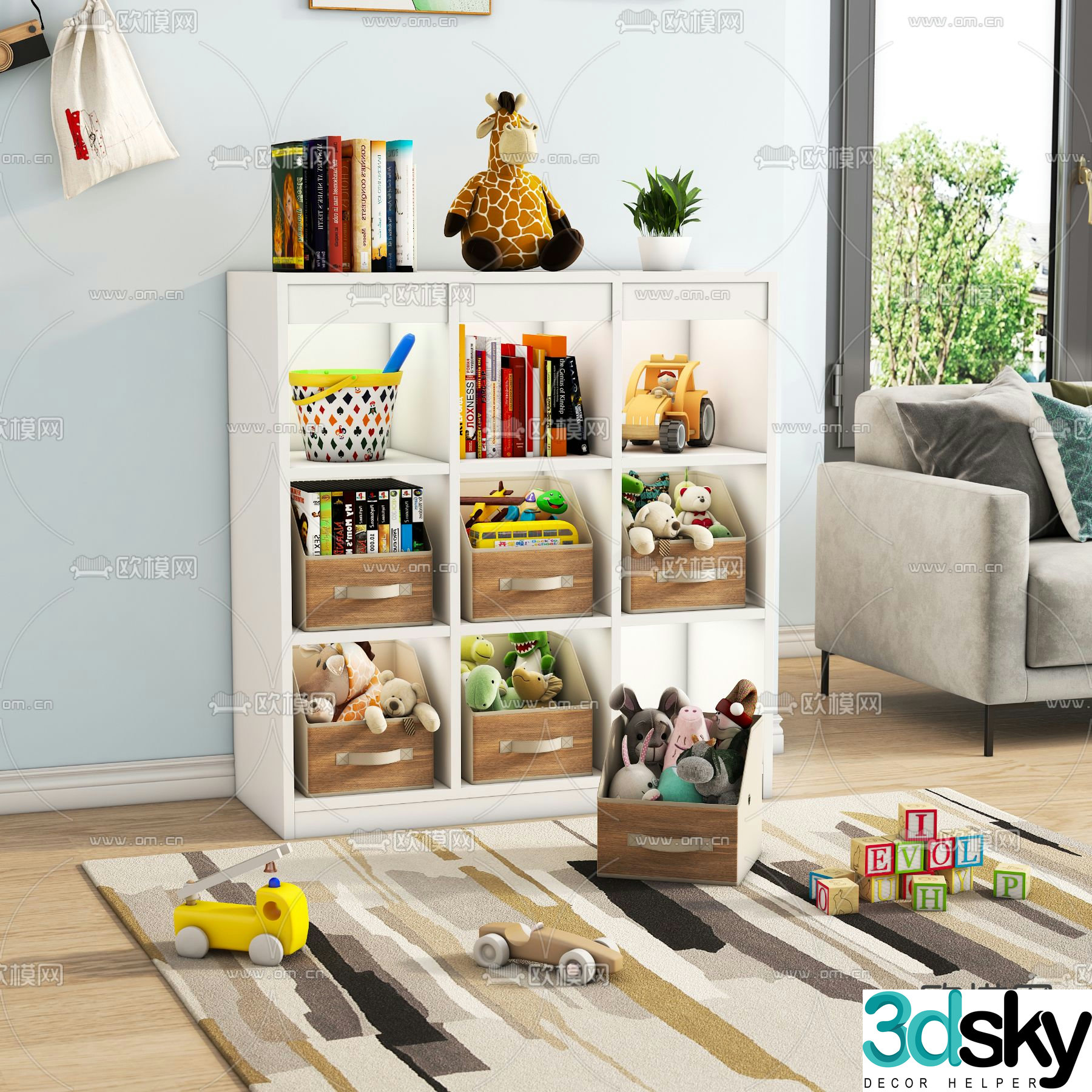 Toy storage box children’s cabinet 3d model
