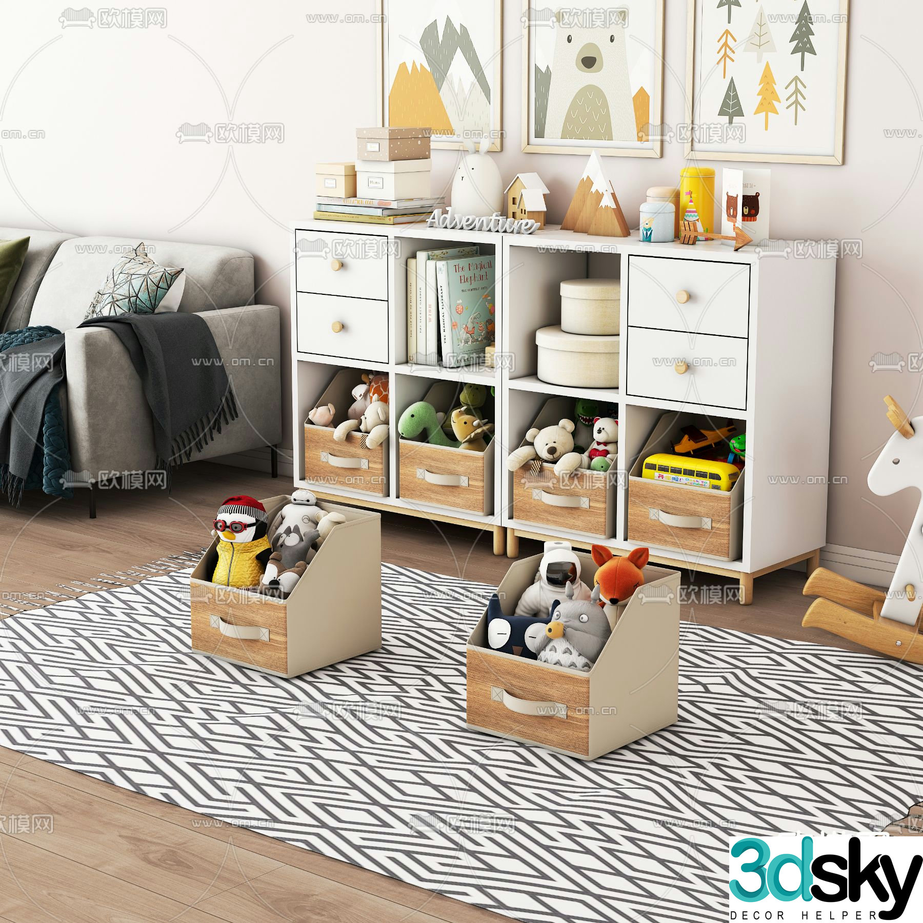 toy doll storage box 3d model