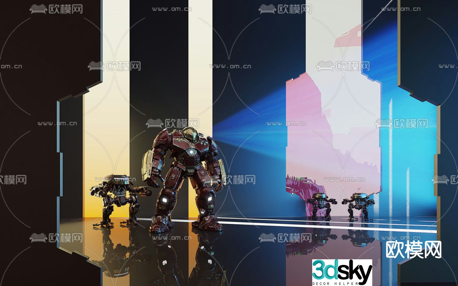 cyberpunk robot 3d model