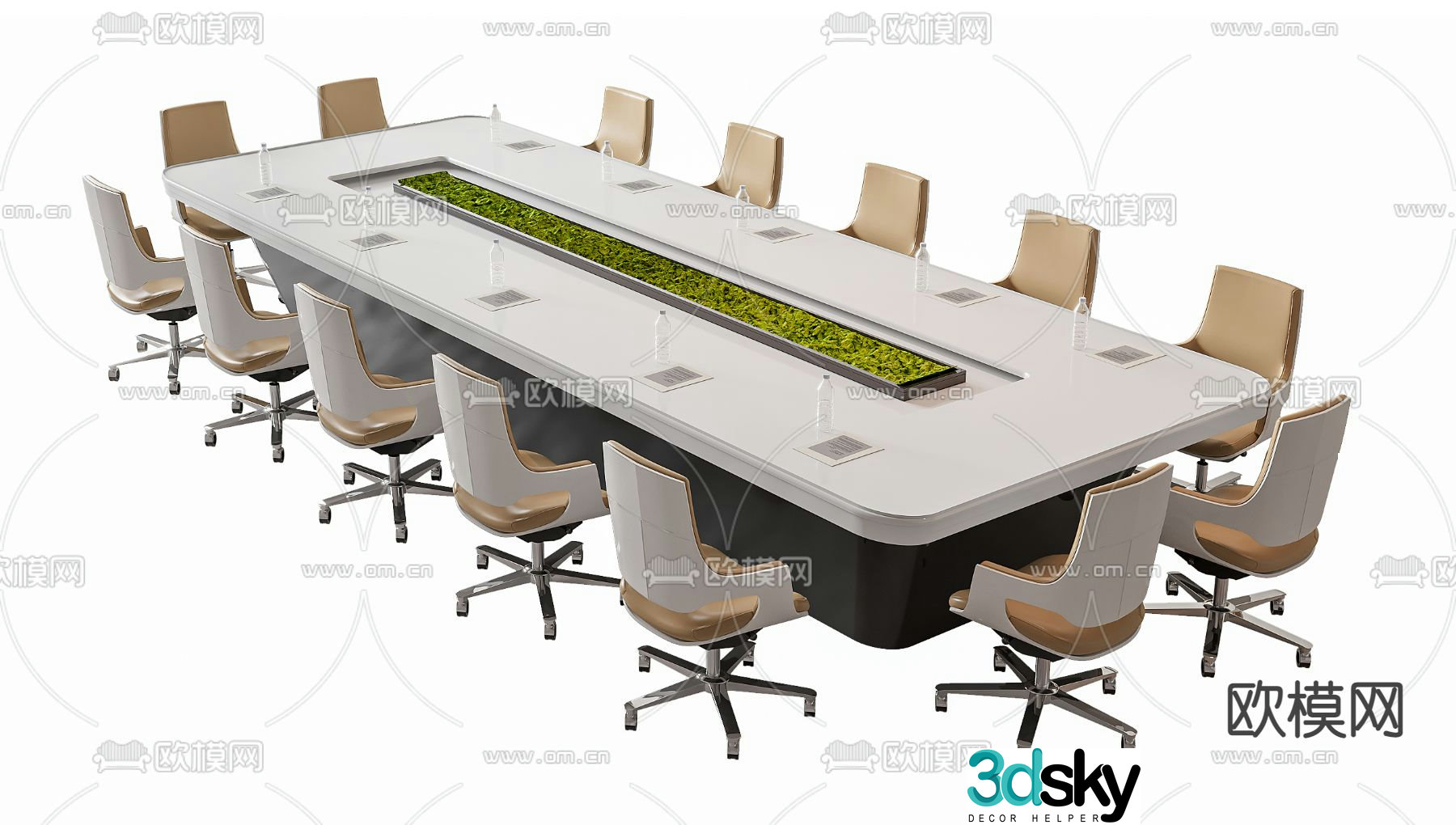 Conference tables and chairs conference table 3d model