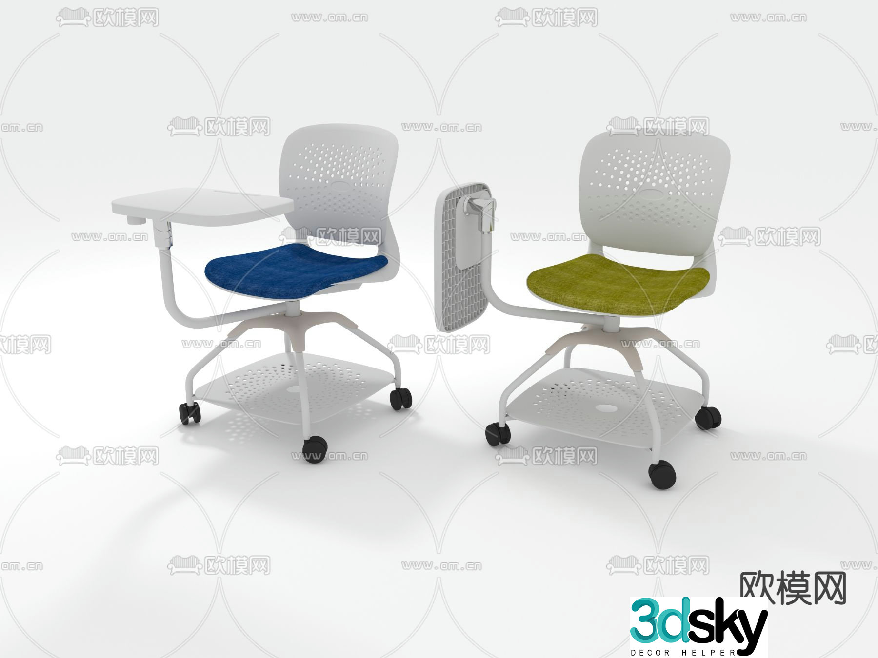 Teaching chair training chair conference chair 3d model