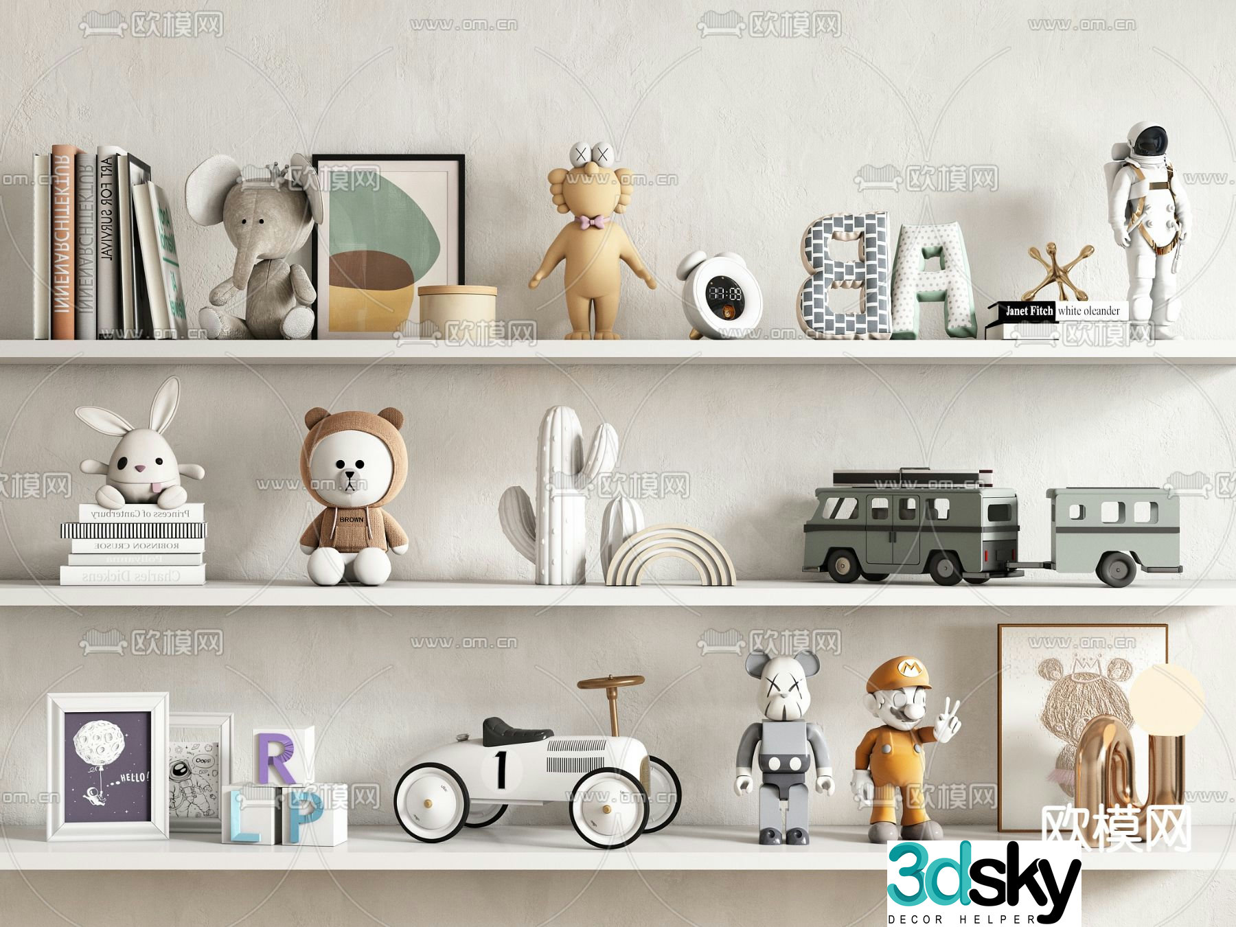 Children’s toys dolls building blocks 3d model