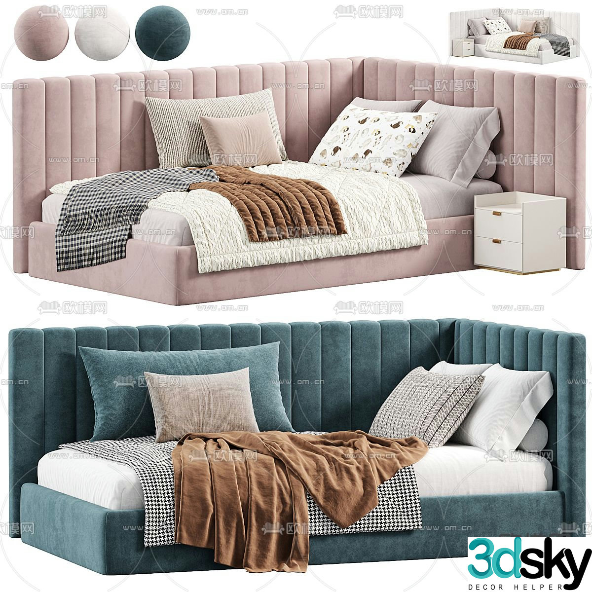 Single bed children’s bed 3d model