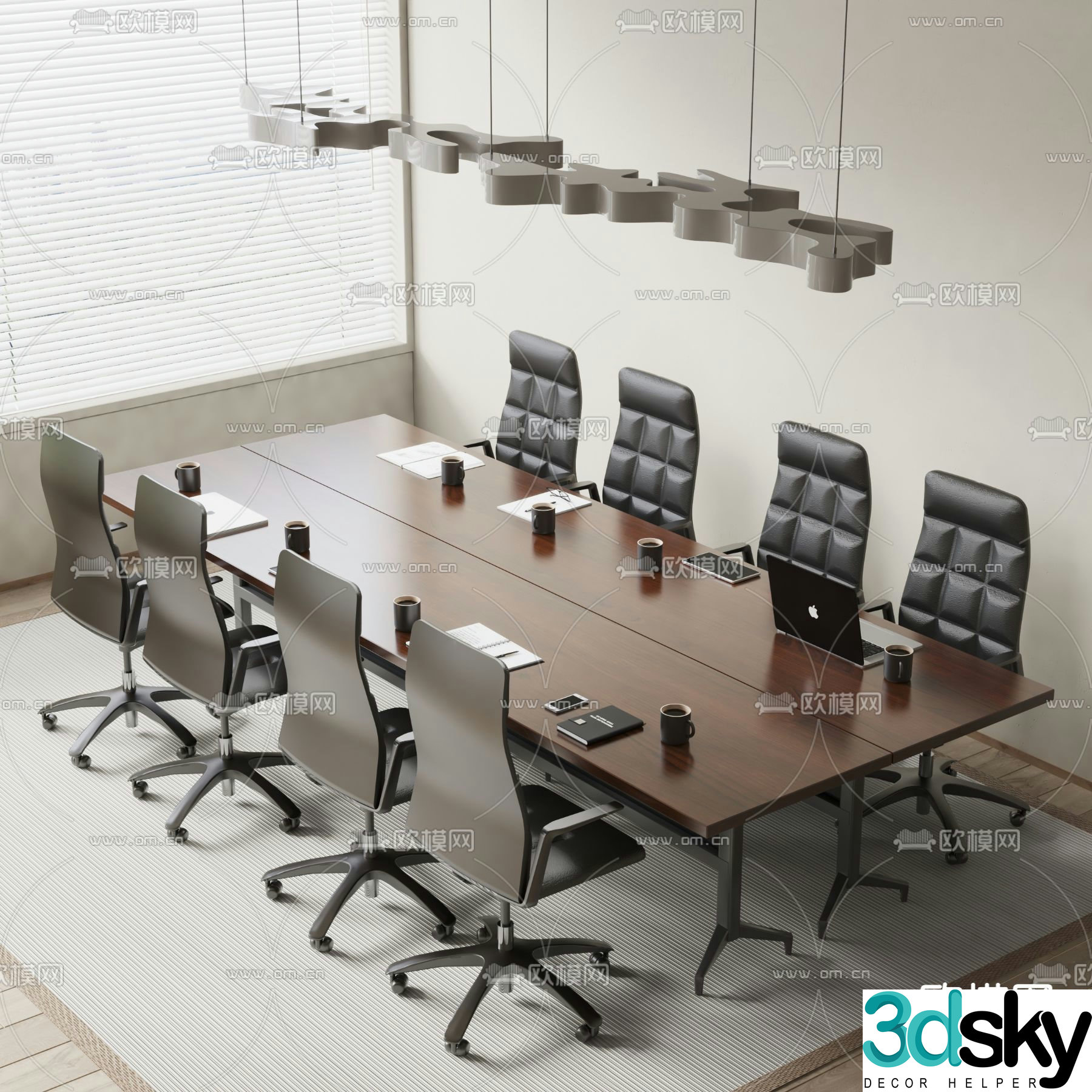 Conference tables and chairs conference table 3d model