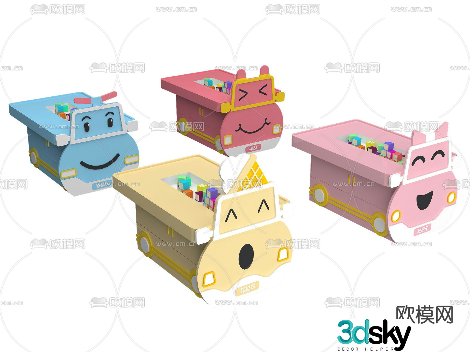 Children’s table and chair 3d model