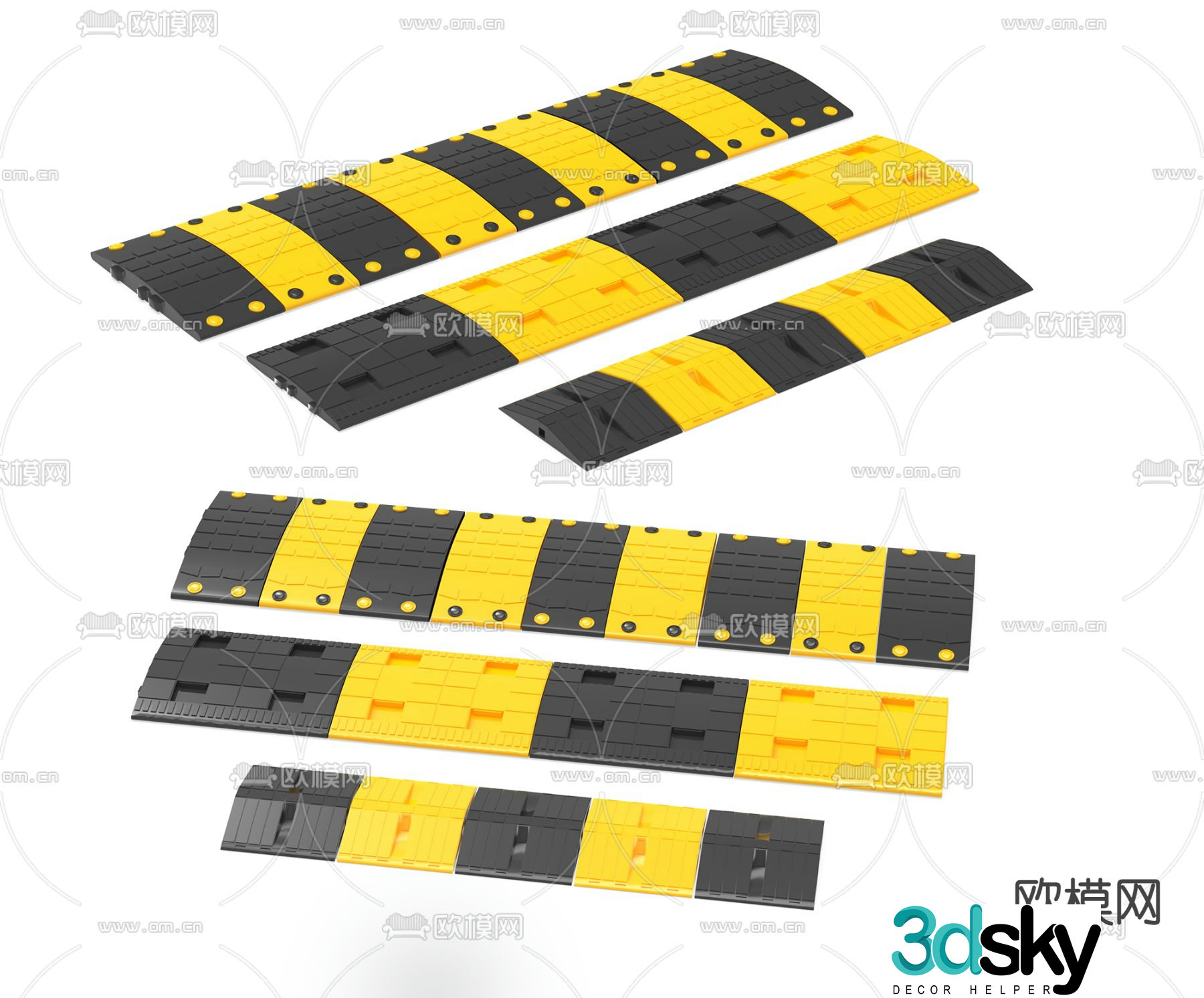 Transportation facilities speed bump 3d model