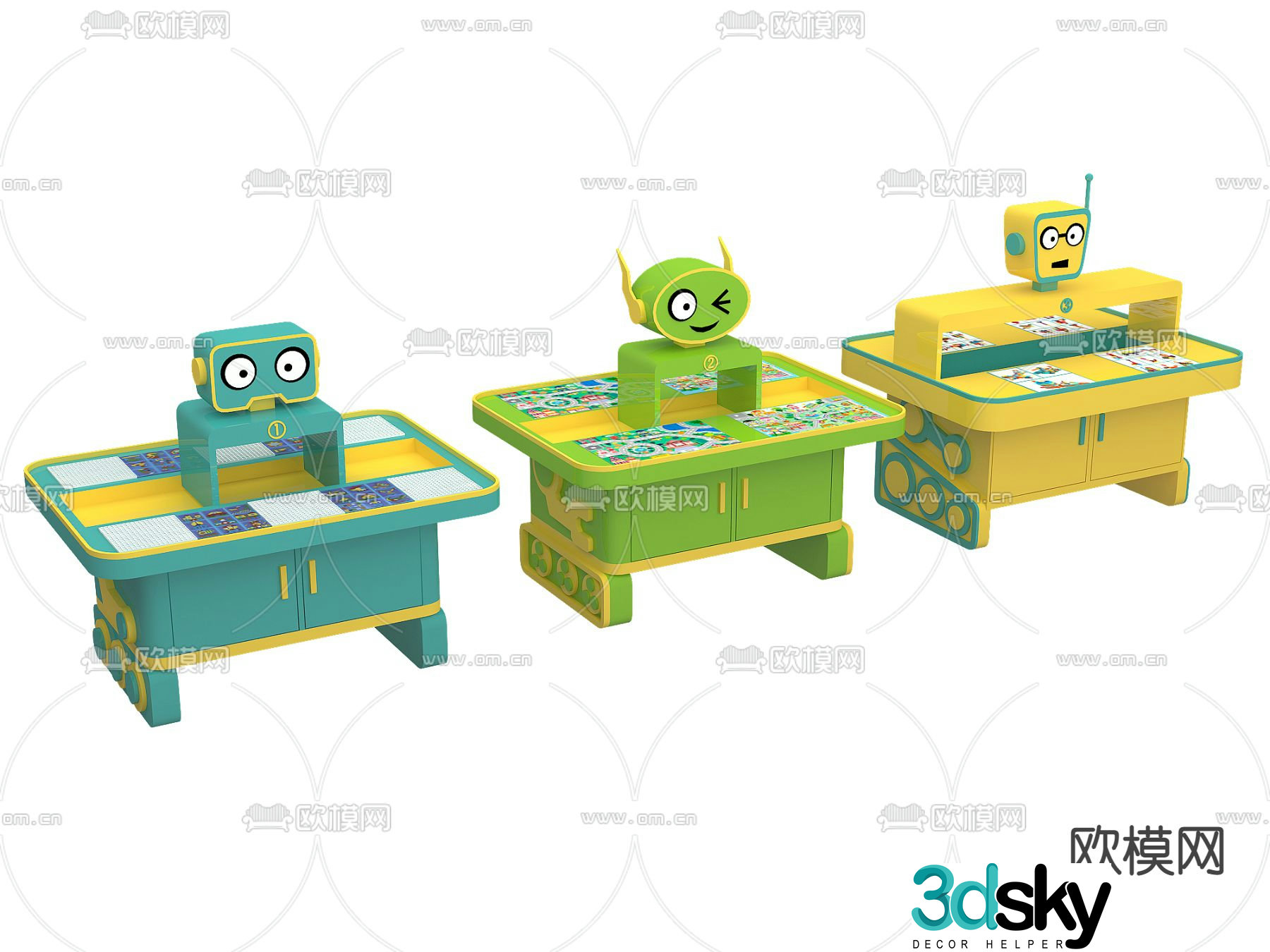 Children’s table and chair 3d model