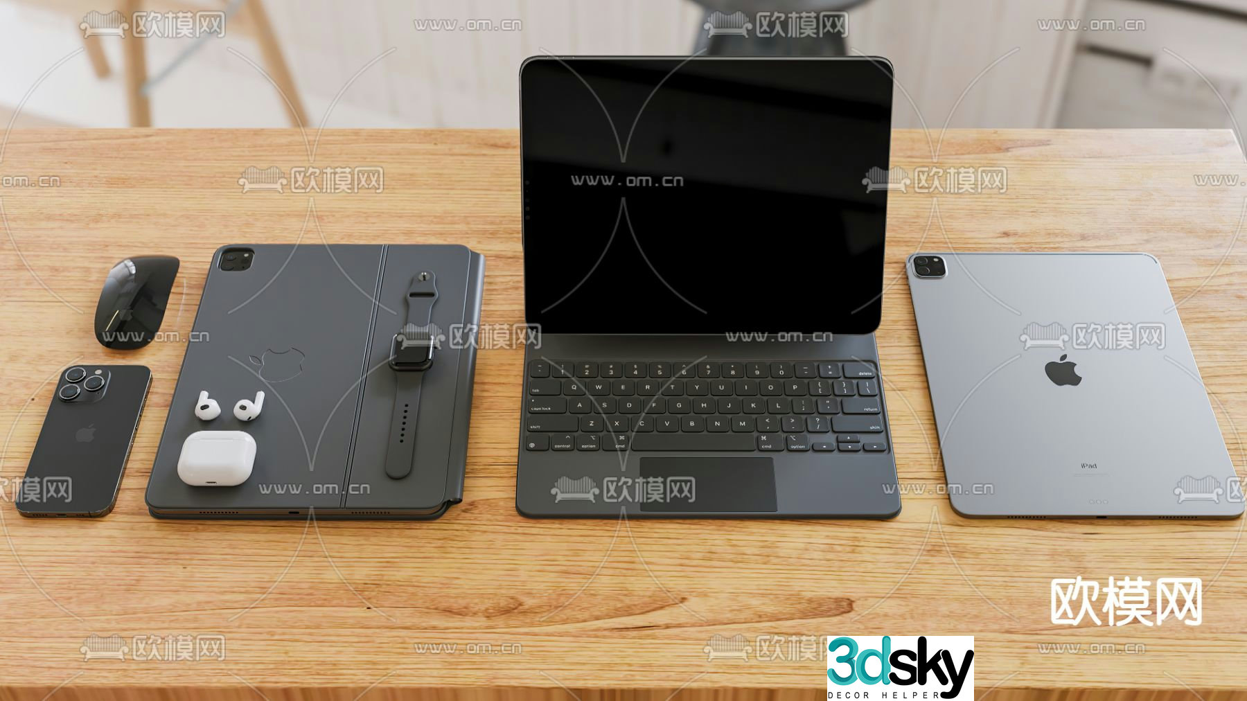 office supplies computer tablet 3d model