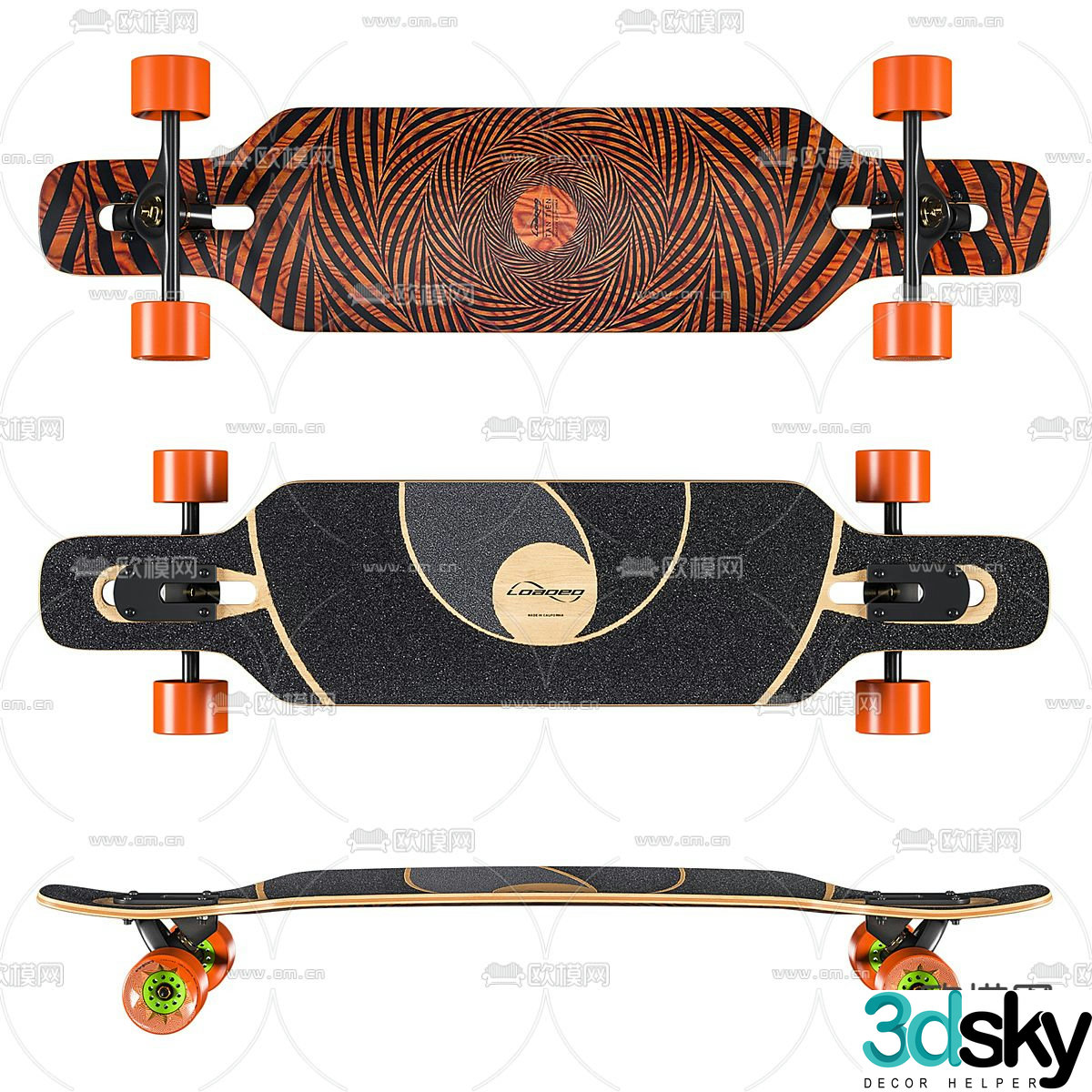 skateboard 3d model