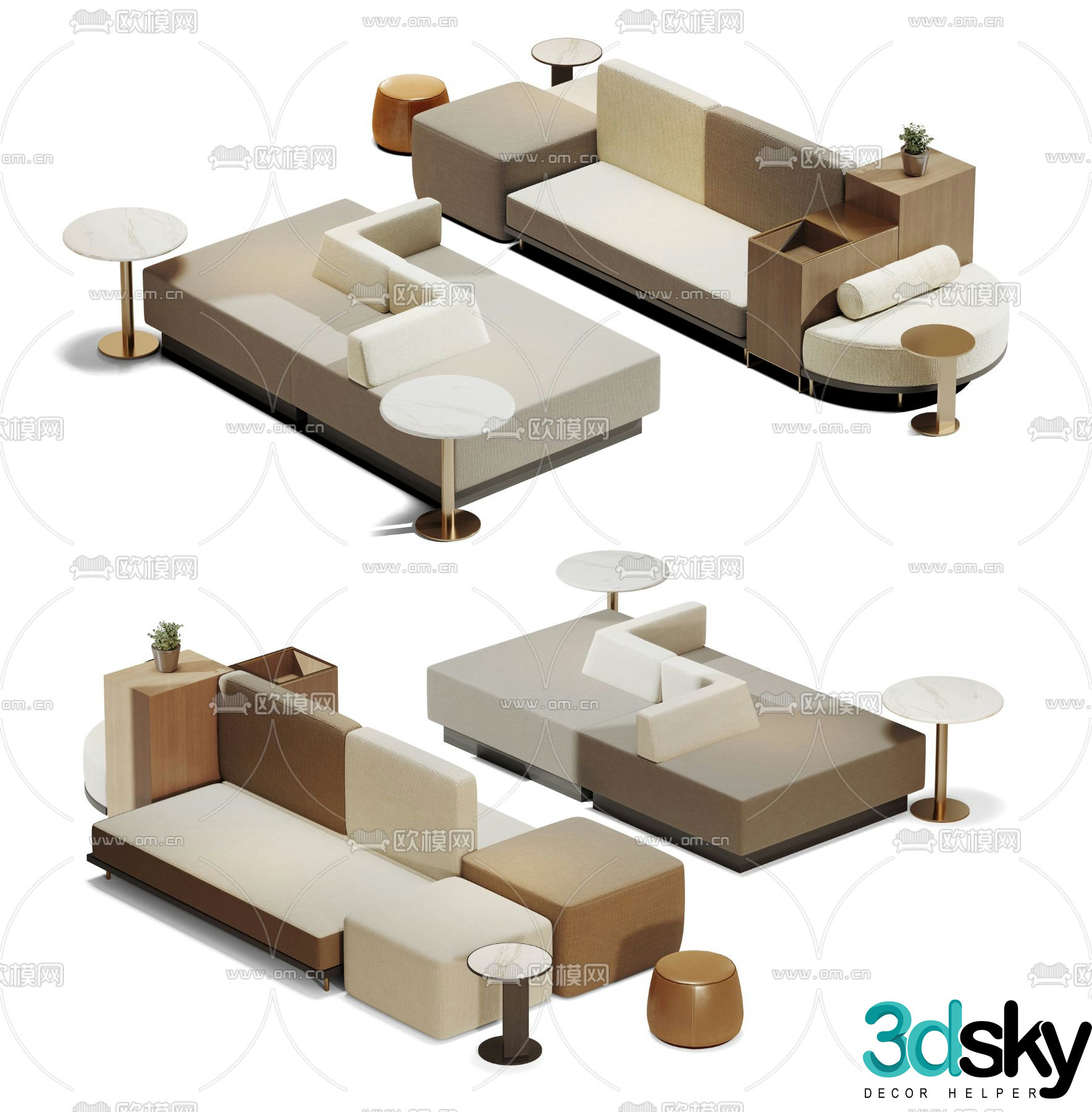 Negotiation sofa office sofa 3d model
