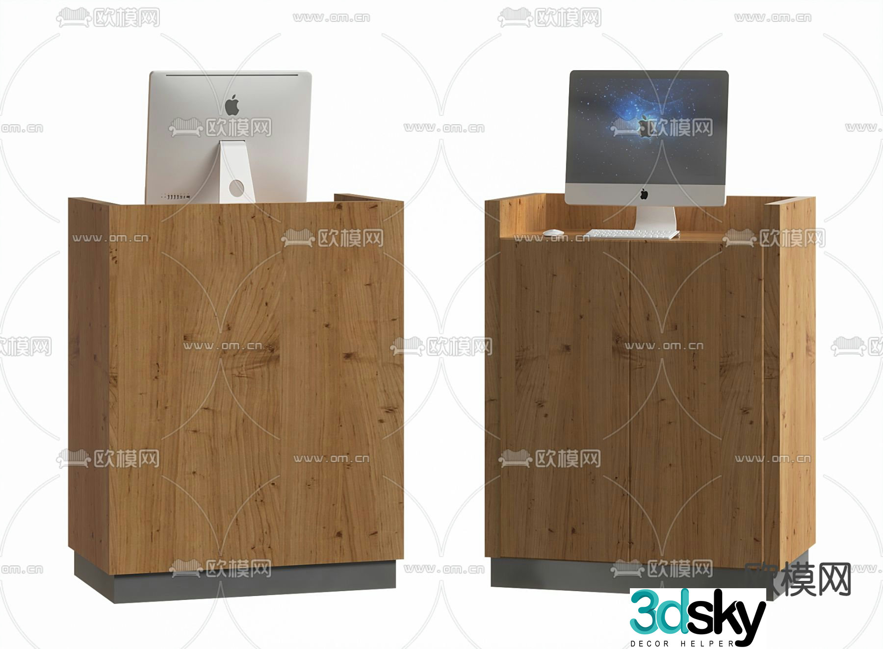 Front desk reception desk service desk 3d model