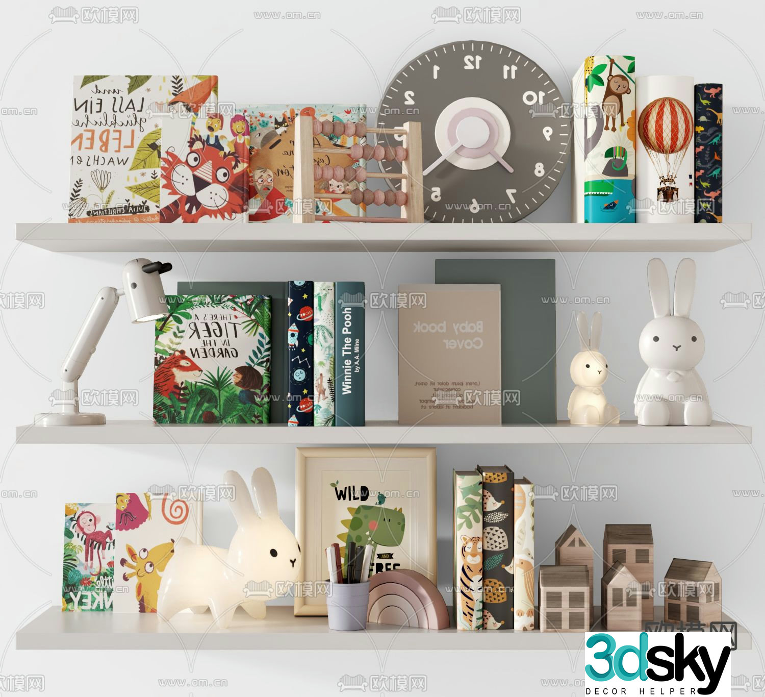 Children’s ornaments books toys 3d model