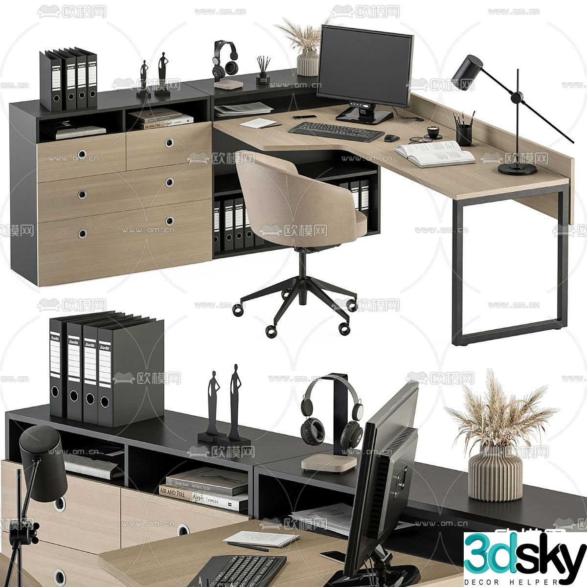 executive desk desk supervisor desk 3d model