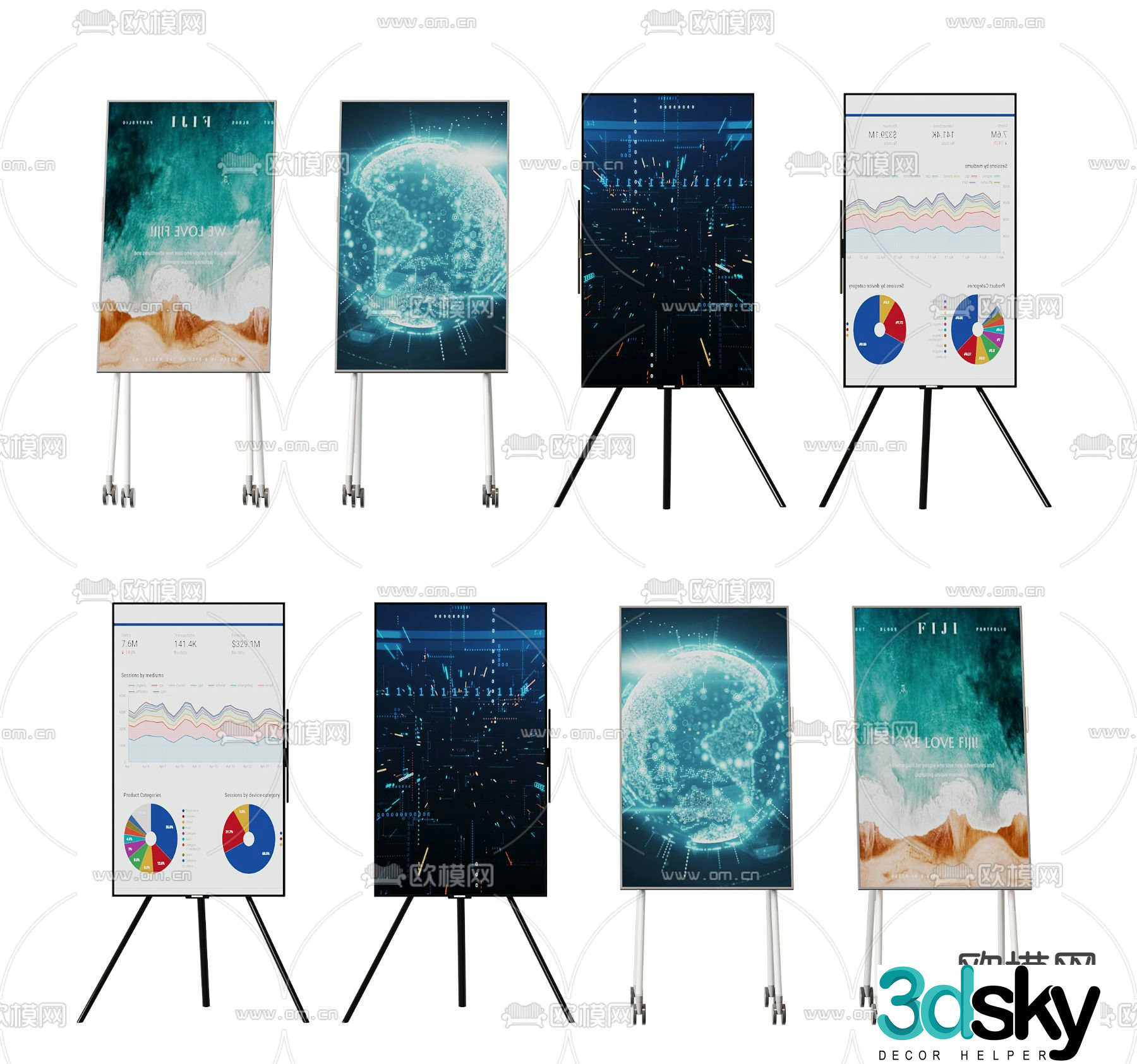 Modern multimedia mobile touch screen 3d model
