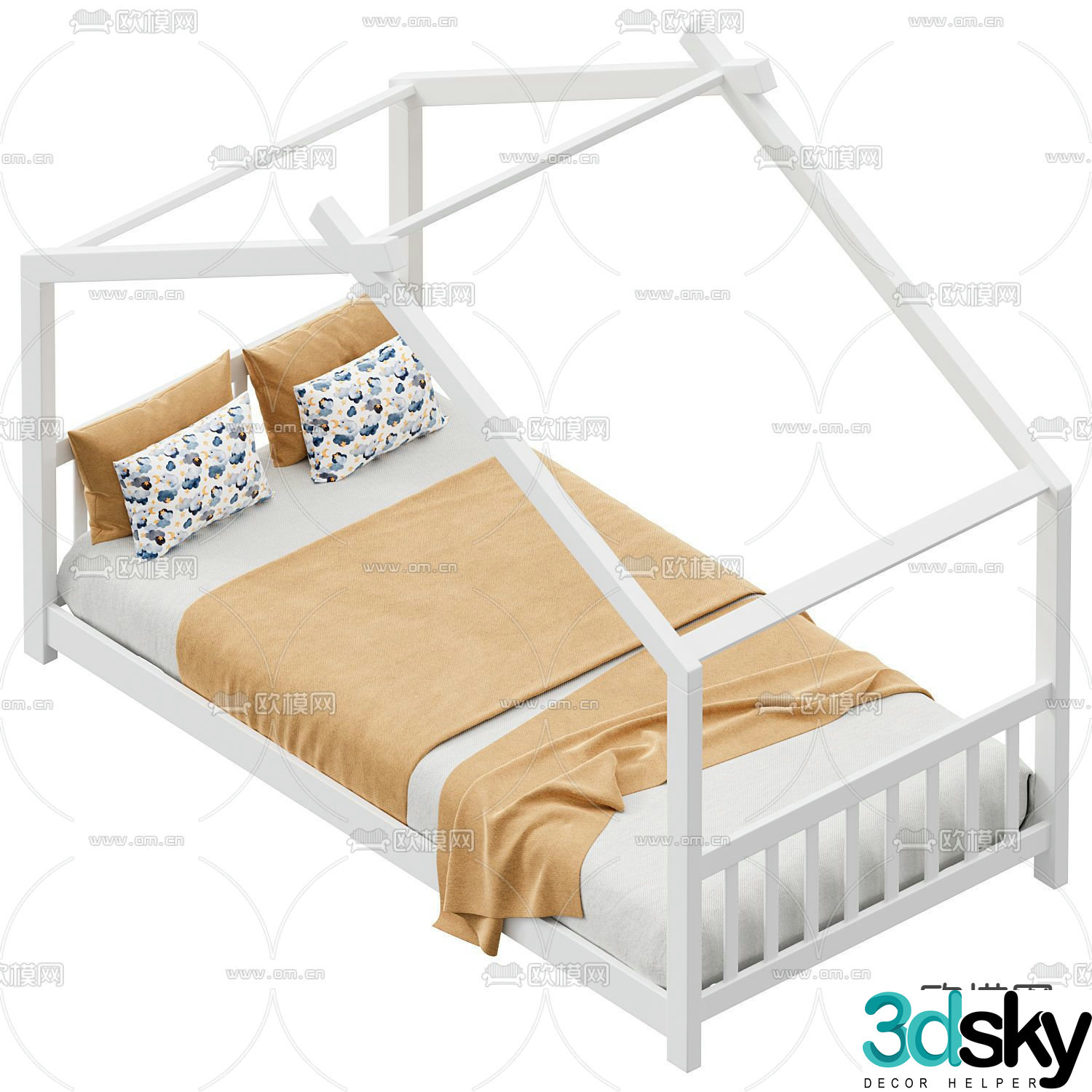Nordic children’s bed boy’s bed kid’s room 3d model