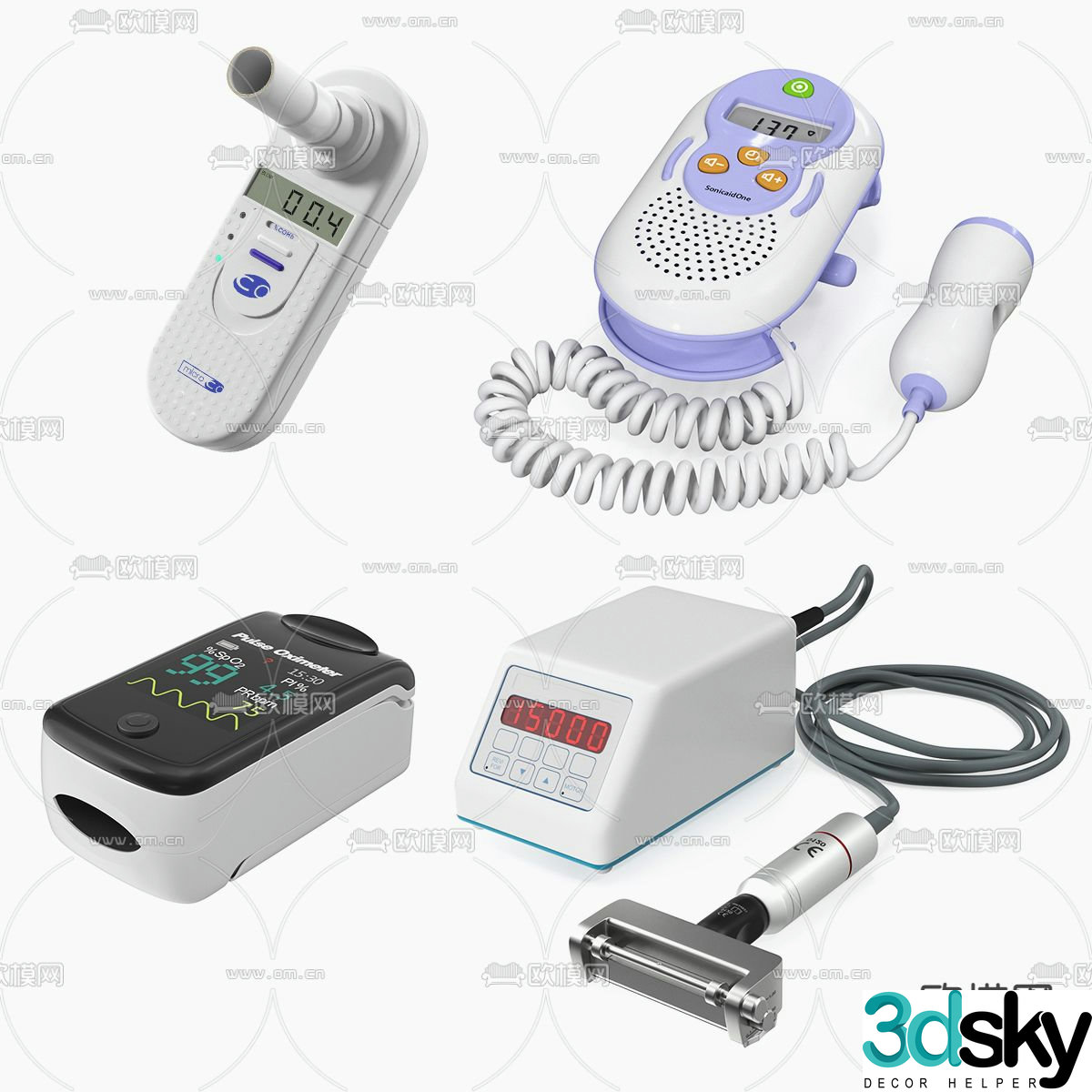 medical equipment oximeter monitor 3d model
