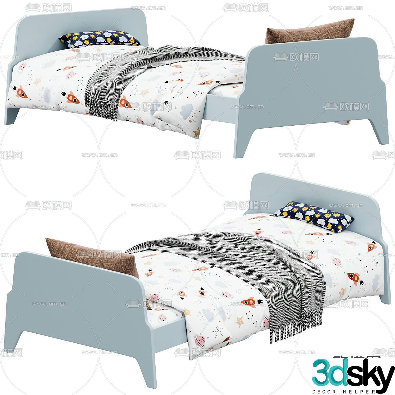 Nordic children’s bed 3d model