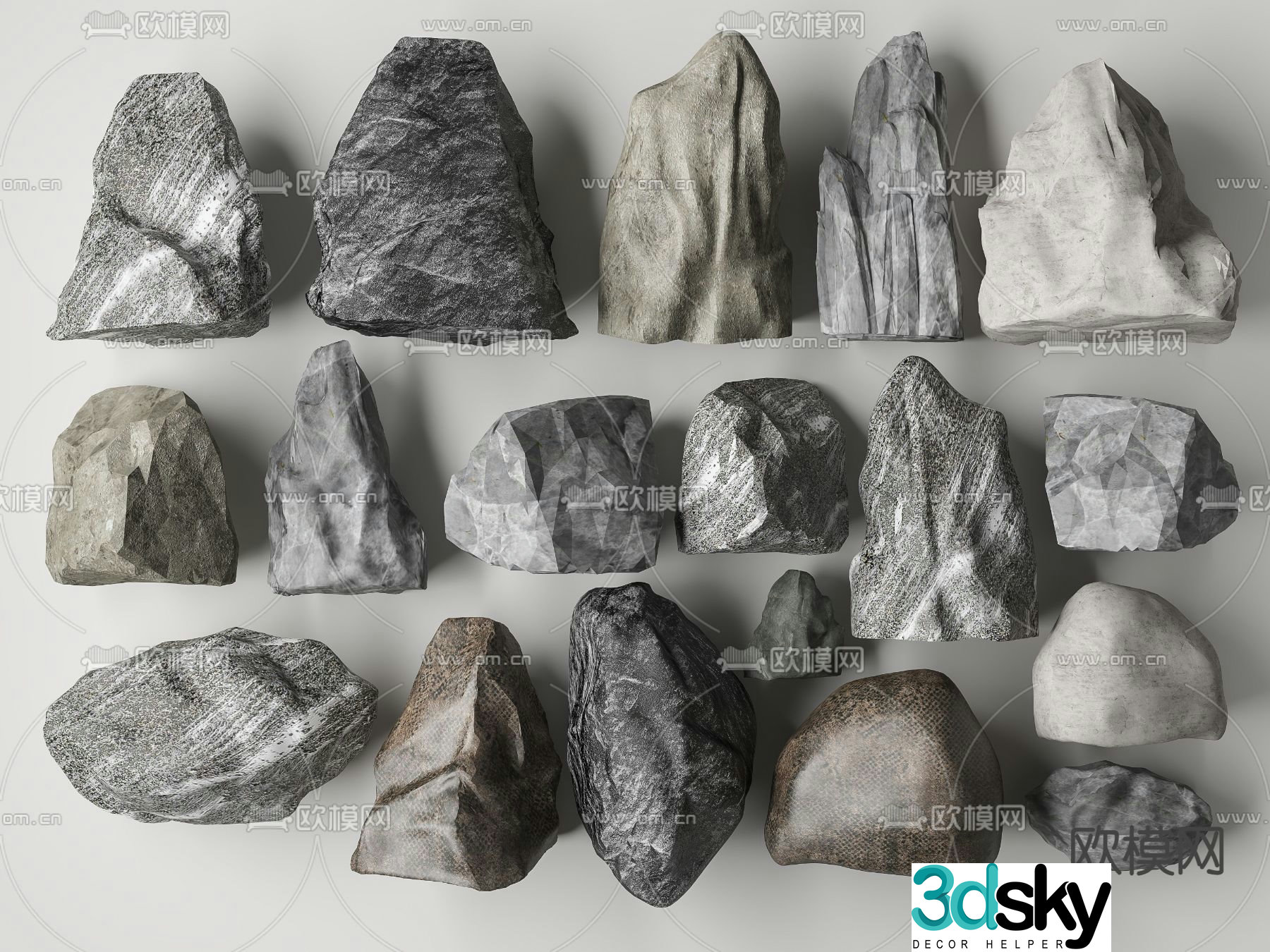 fake stone stones landscape stone stone 3d model