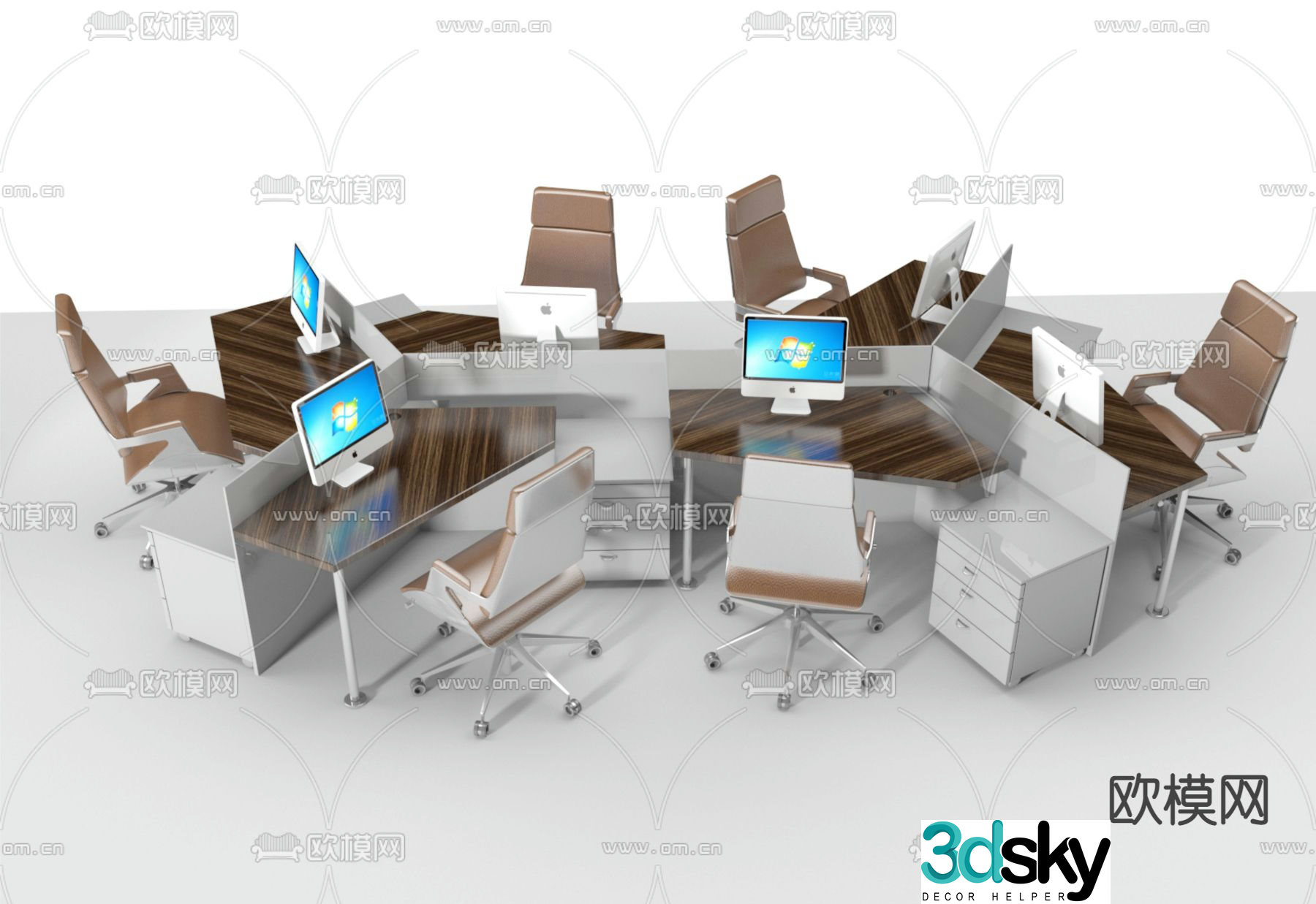 desk work station card space 3d model