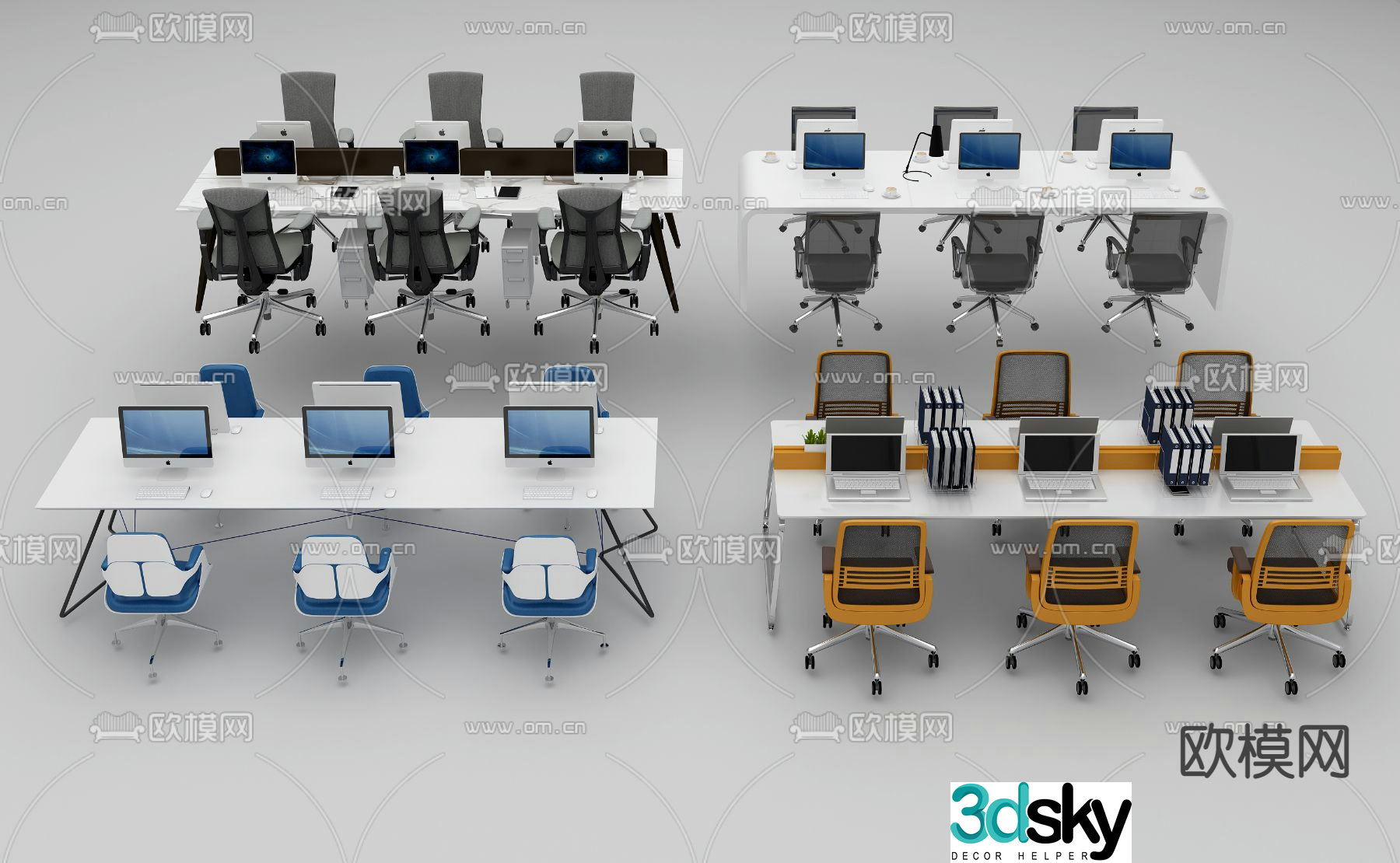 Office desk and chair 3d model