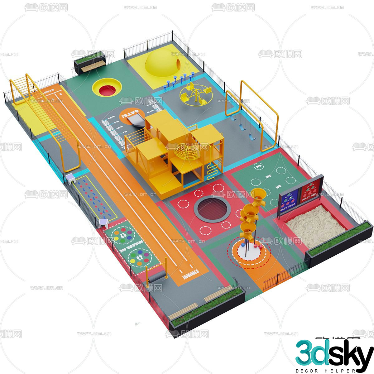 Multifunctional playground 3d model