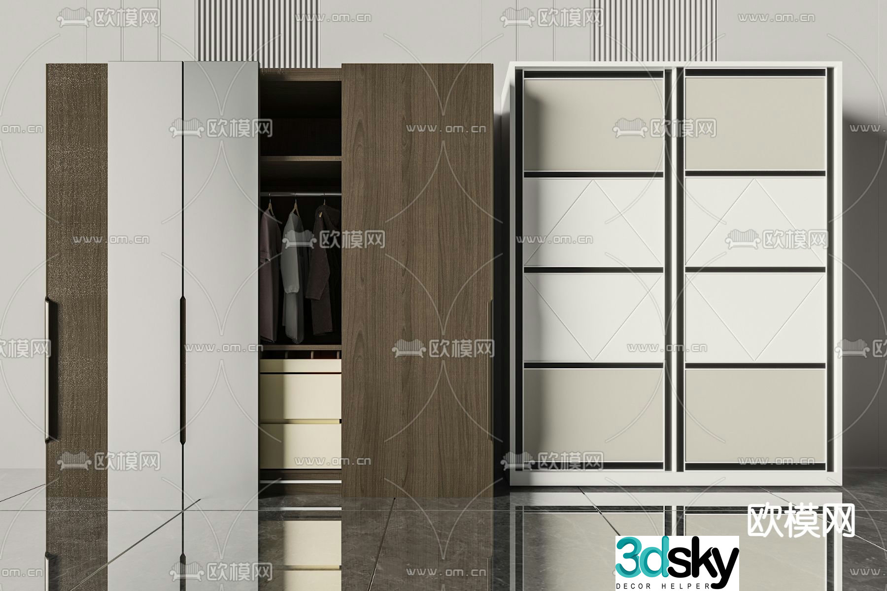 Push and pull wardrobe wardrobe 3d model