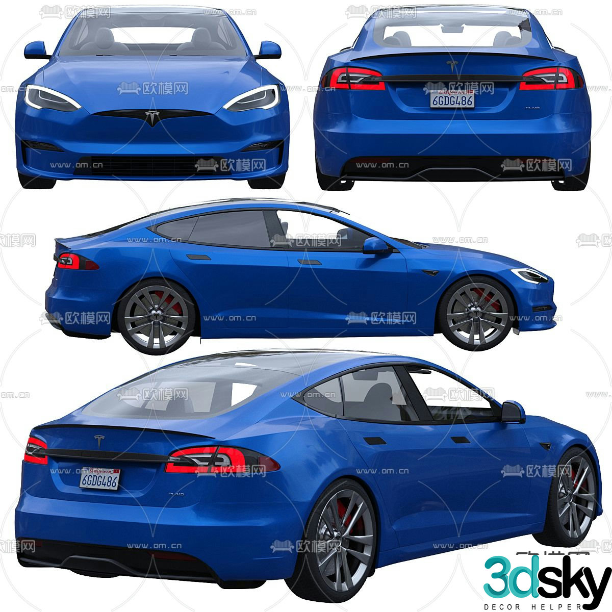 Tesla car sedan 3d model