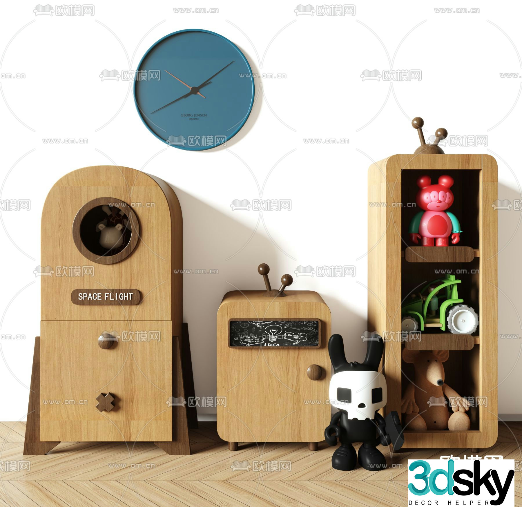 Toy Cabinet Children’s Storage Cabinet 3D Model