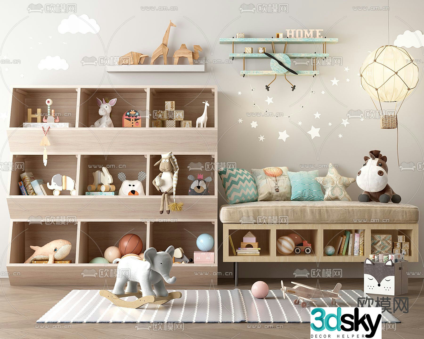 Children’s cabinet storage cabinet toys 3d model
